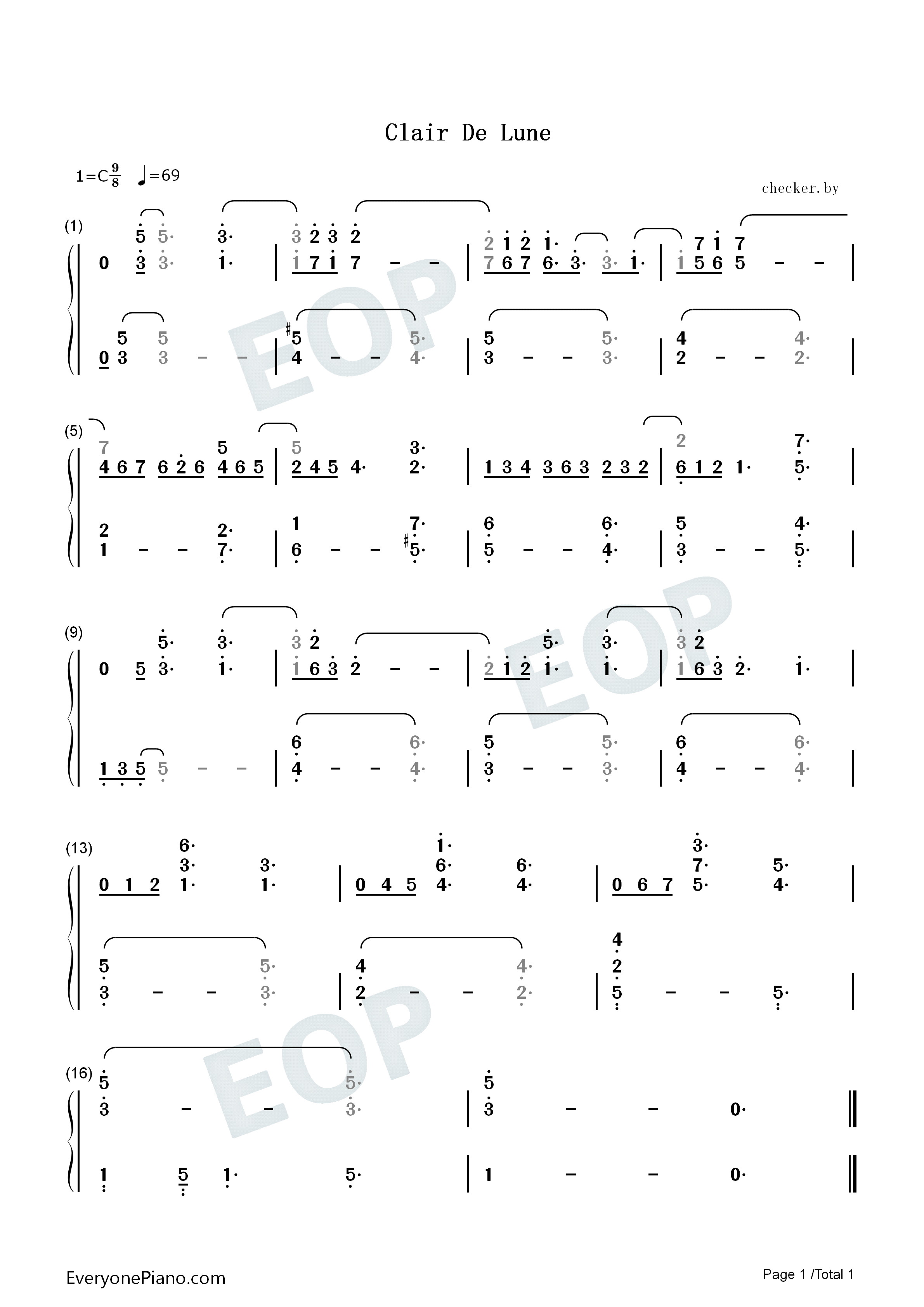 月光钢琴简谱_德彪西_Claude_Debussy演唱