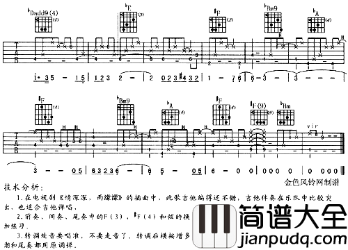 烟雨濛濛_情深深雨濛濛_片尾曲简谱