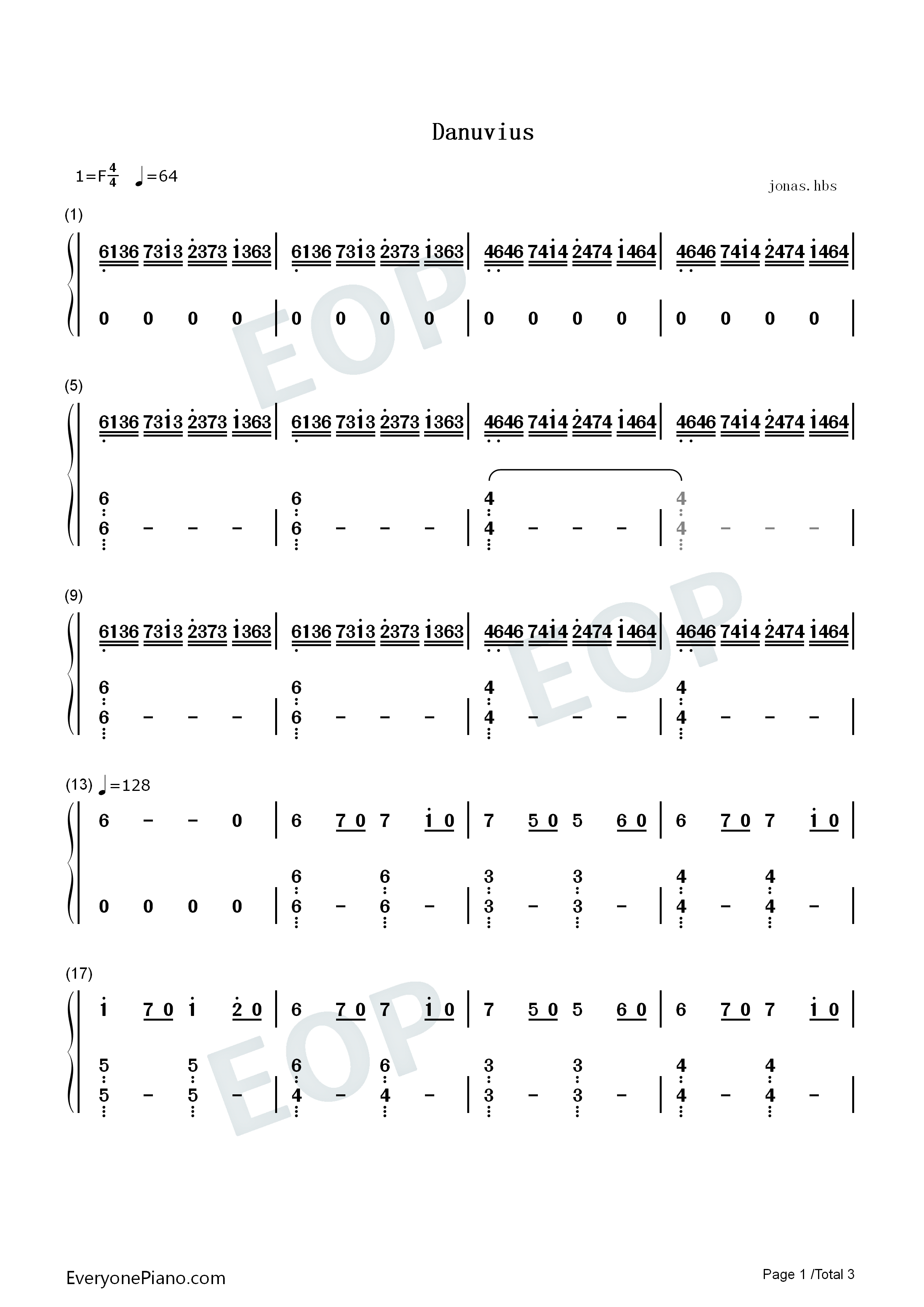 Danuvius钢琴简谱_Audiomachine演唱