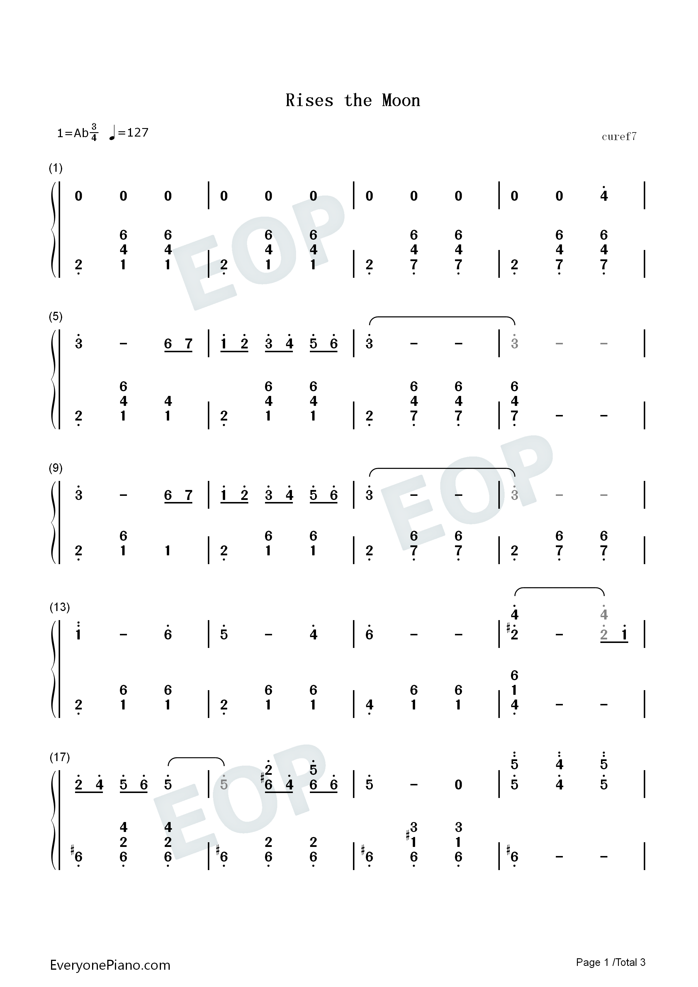 Rises_the_Moon钢琴简谱_Liana_Flores演唱
