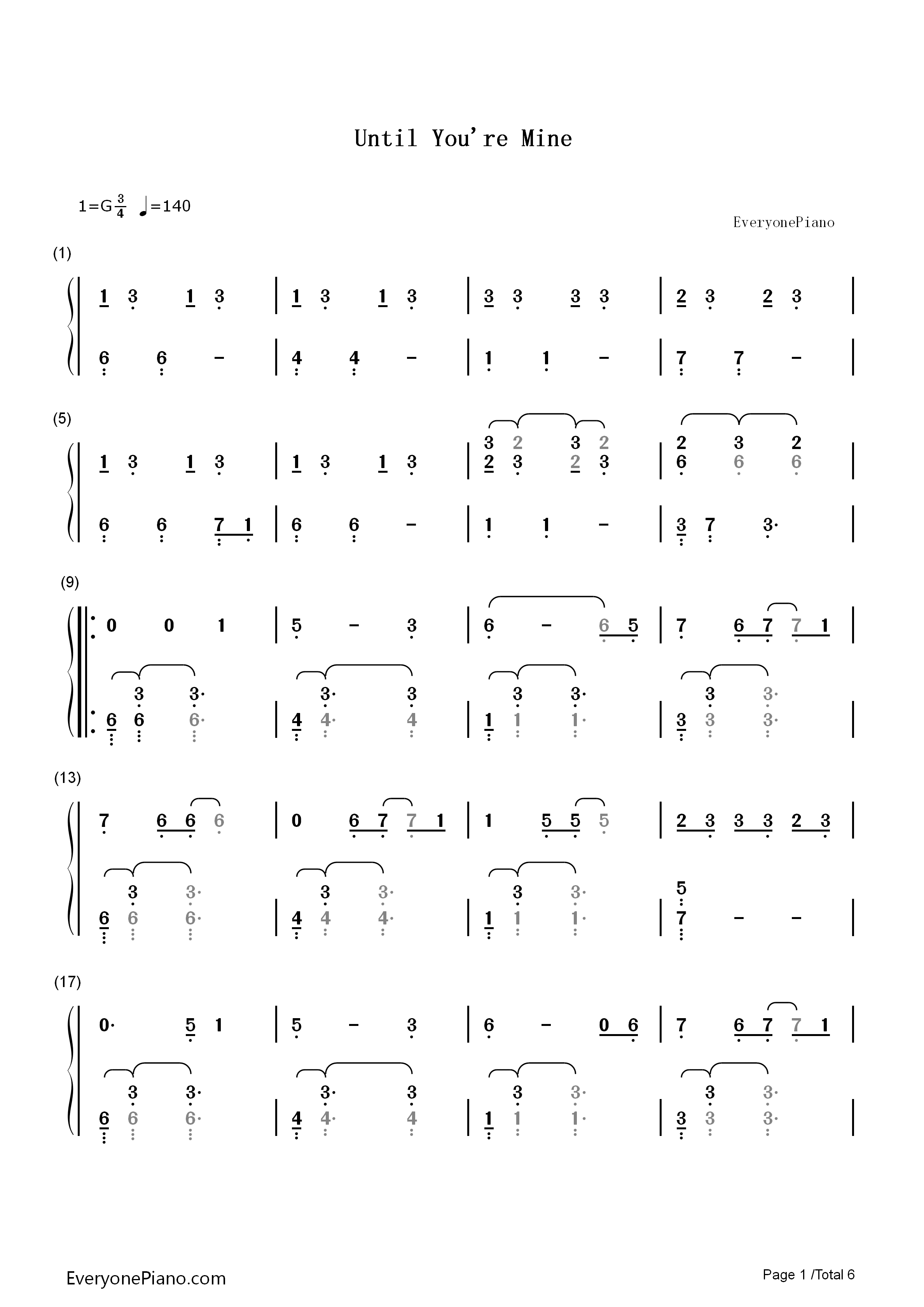 Until_You're_Mine钢琴简谱_Demi_Lovato演唱