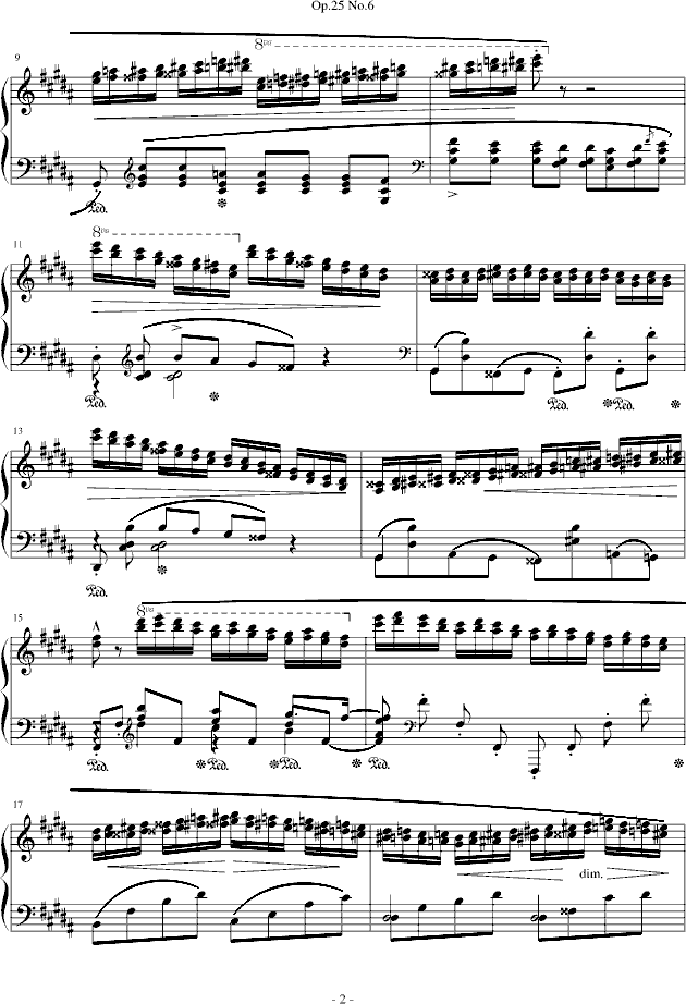 肖邦练习曲Op.25No.6简谱_肖邦演唱