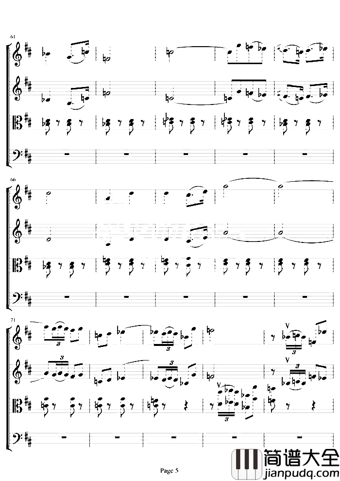 弦乐四重奏_卡门序曲_简谱