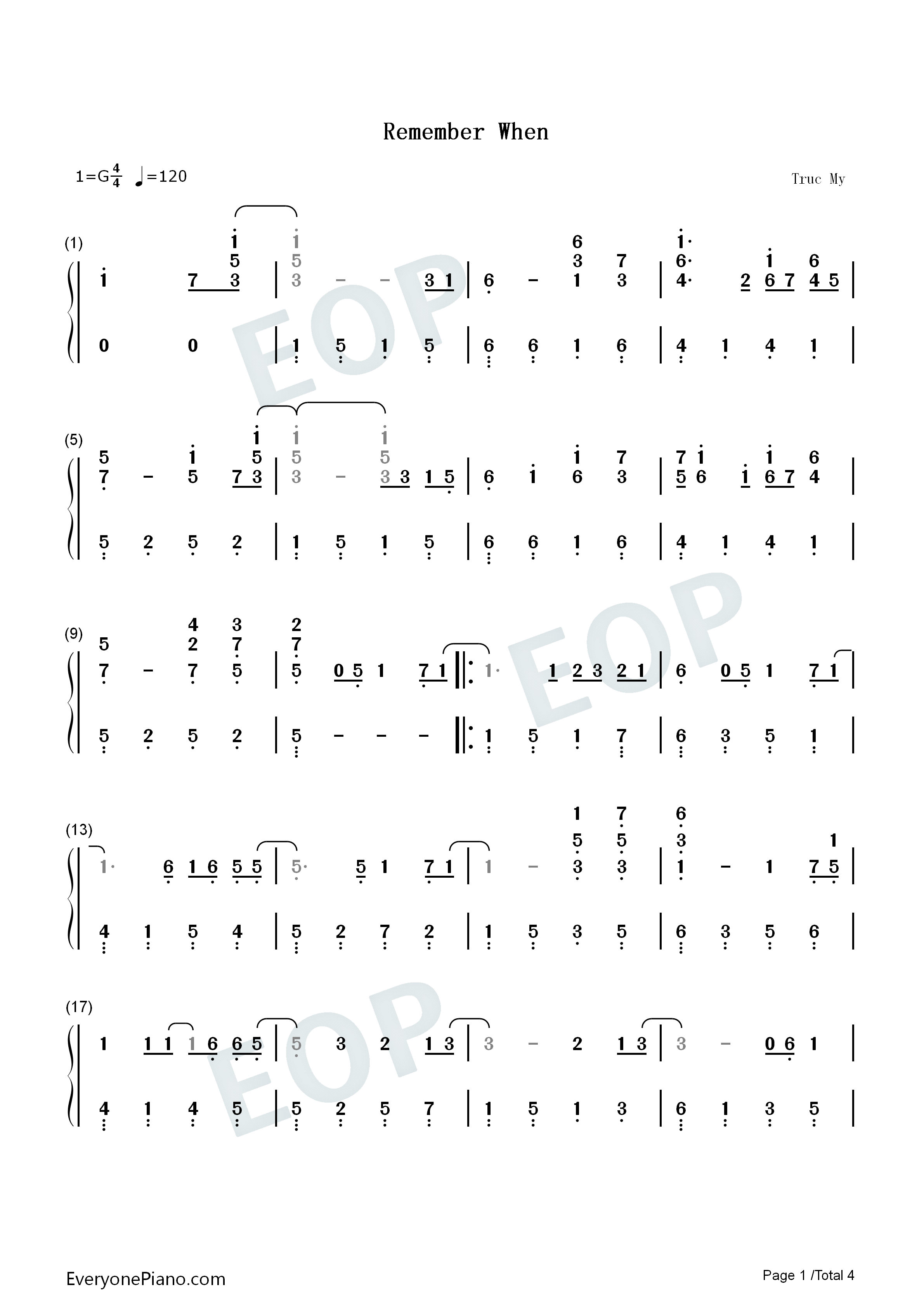 Remember_When钢琴简谱_Alan_Jackson演唱