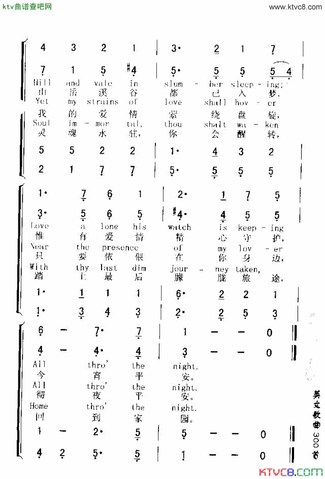 ALLTHROUGHTHENIGHT彻夜平安简谱