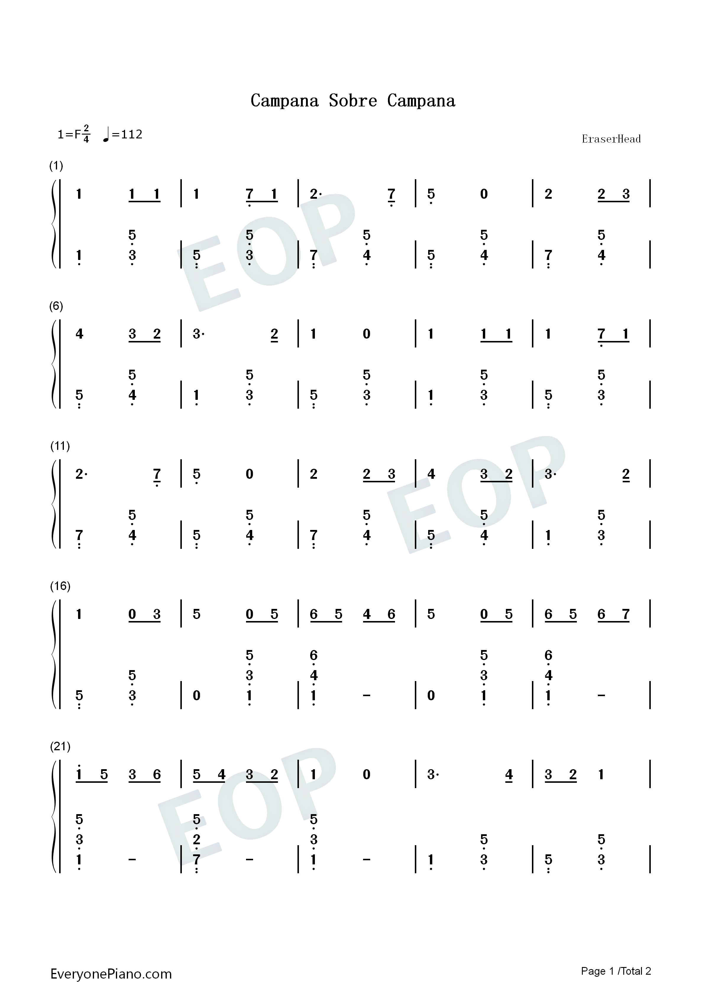 Campana_Sobre_Campana钢琴简谱_Villancicos演唱