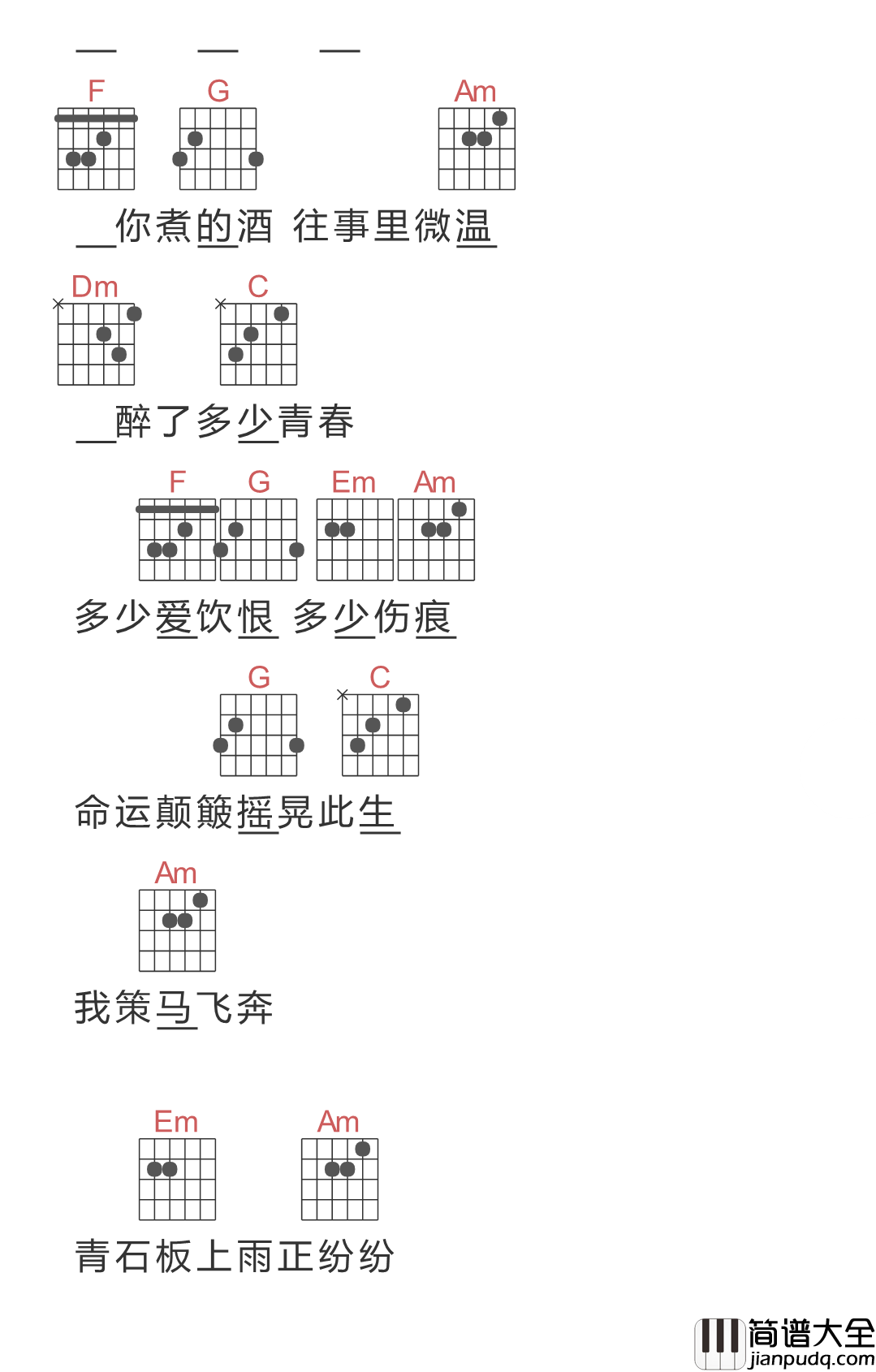 倚栏听风吉他谱_郑国锋_倚楼听风雨，风雨可知愿