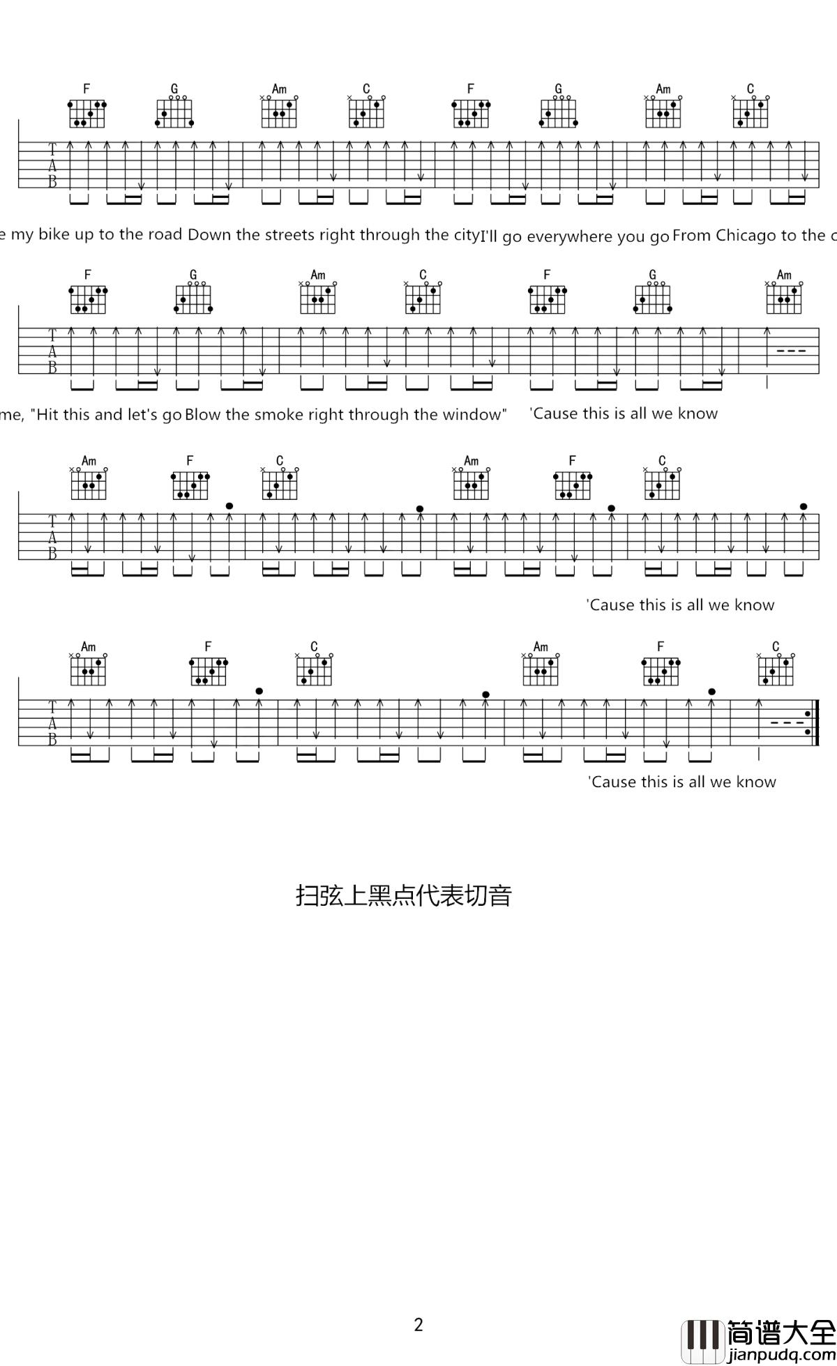 all_we_know吉他谱_The_Chainsmokers_为爱坚守，不要放手