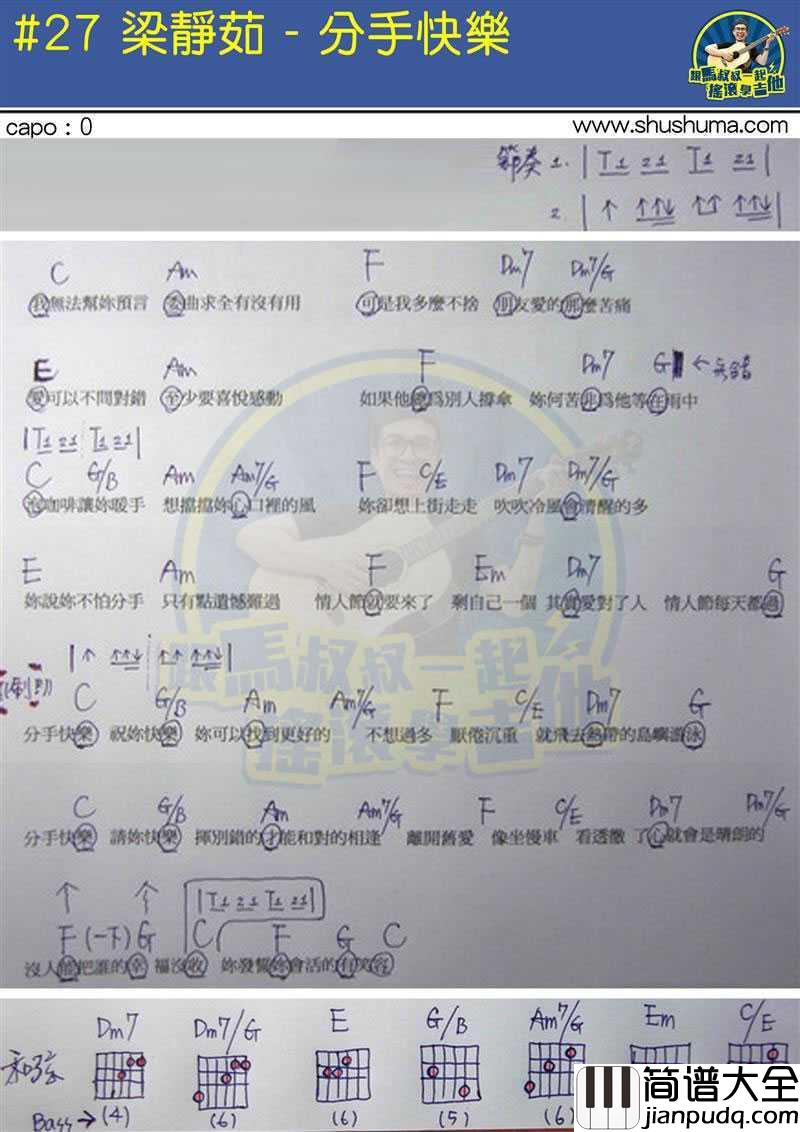 _分手快乐_吉他谱_弹唱谱_梁静茹