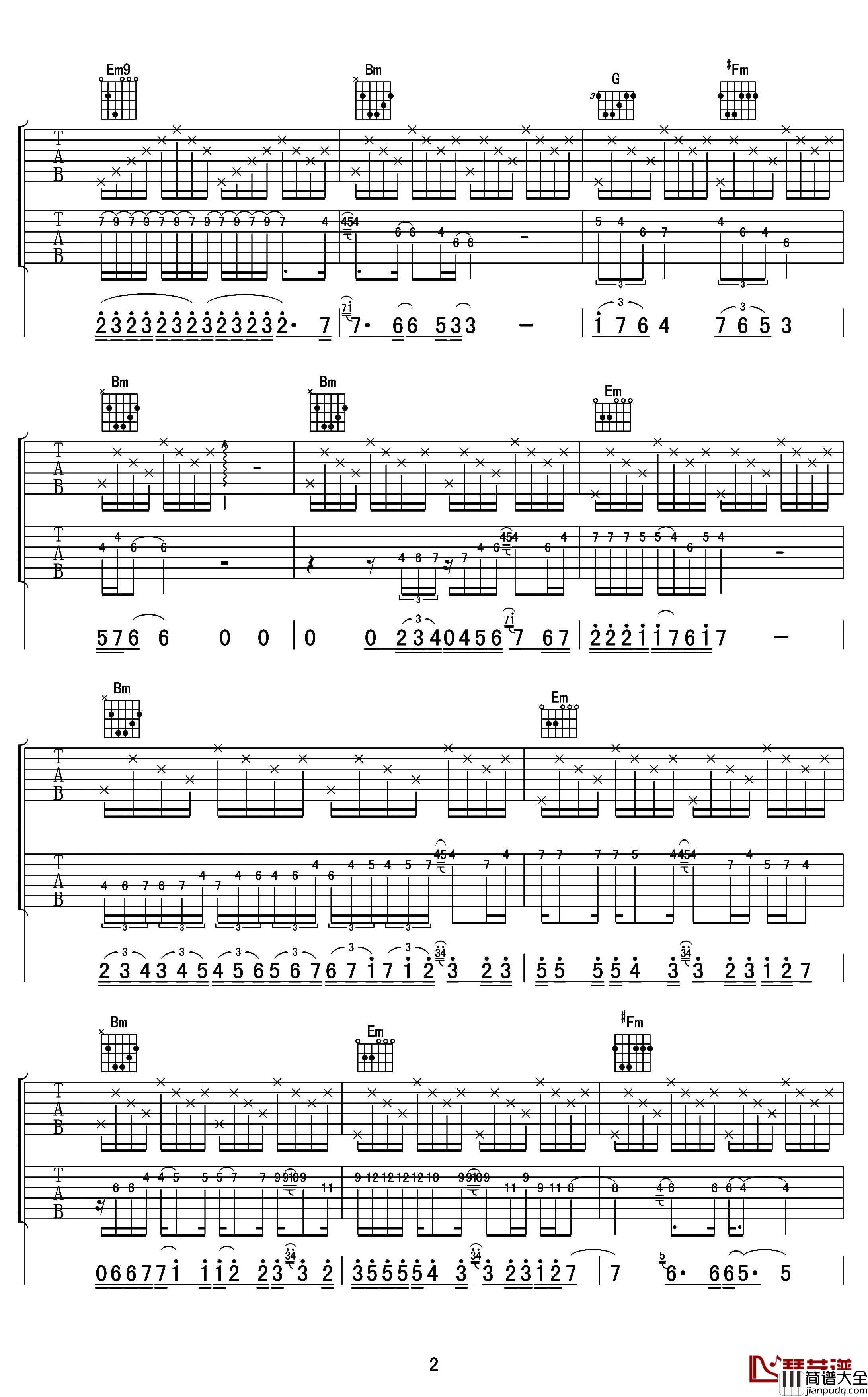 Cancion_Triste吉他谱_重奏_jesse_cook_予山璥编配