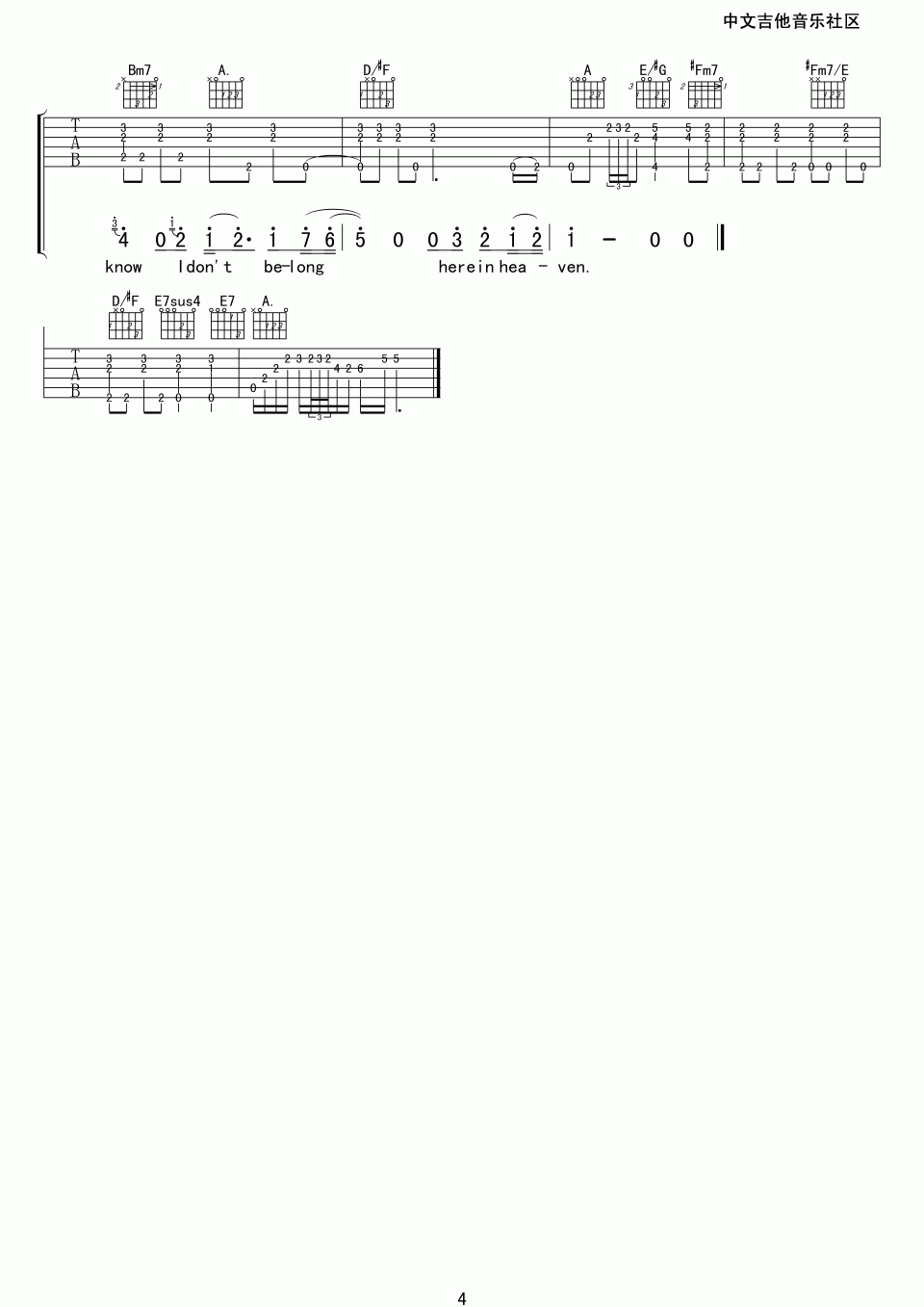 泪洒天堂tears_in_heaven吉他谱