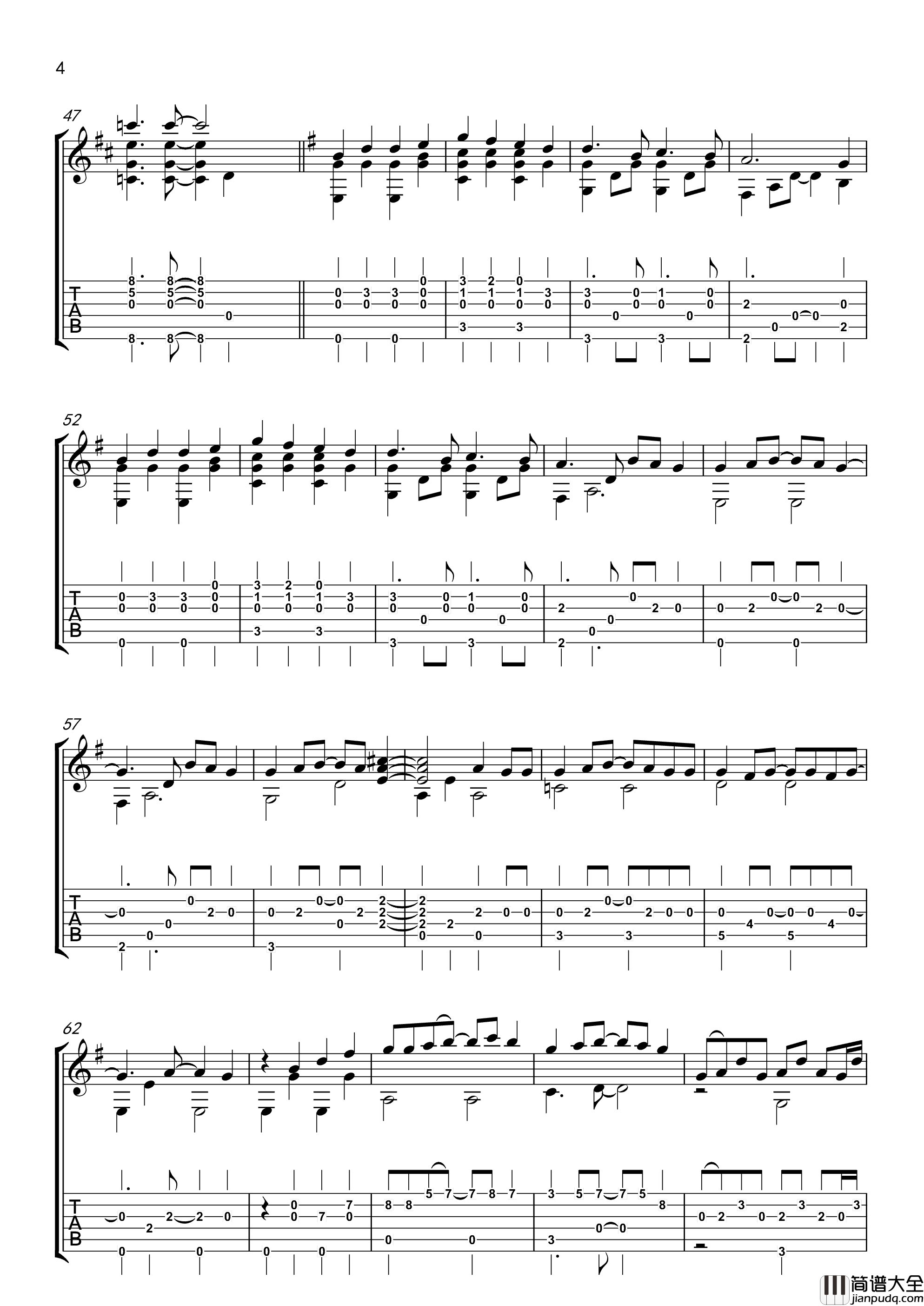 梦灯笼指弹谱_原调六线谱_高清版_RADWIMPS