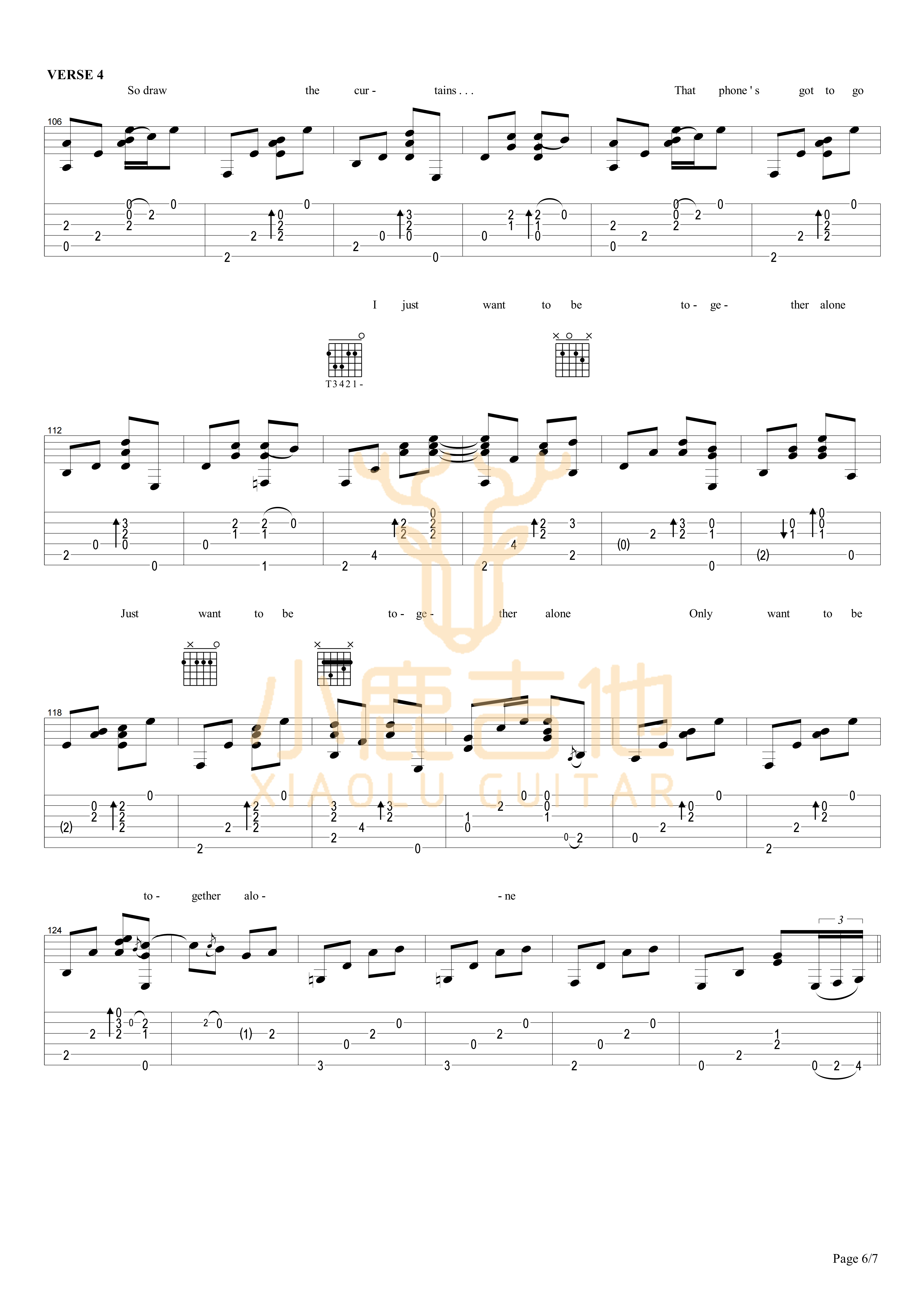 TOGETHER_ALONE_Tommy_Emmanuel指弹吉他谱（小鹿吉他）