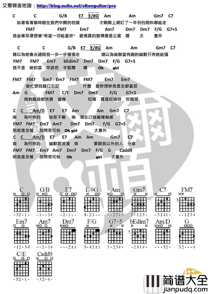 别问很可怕_吉他谱_J_Sheon