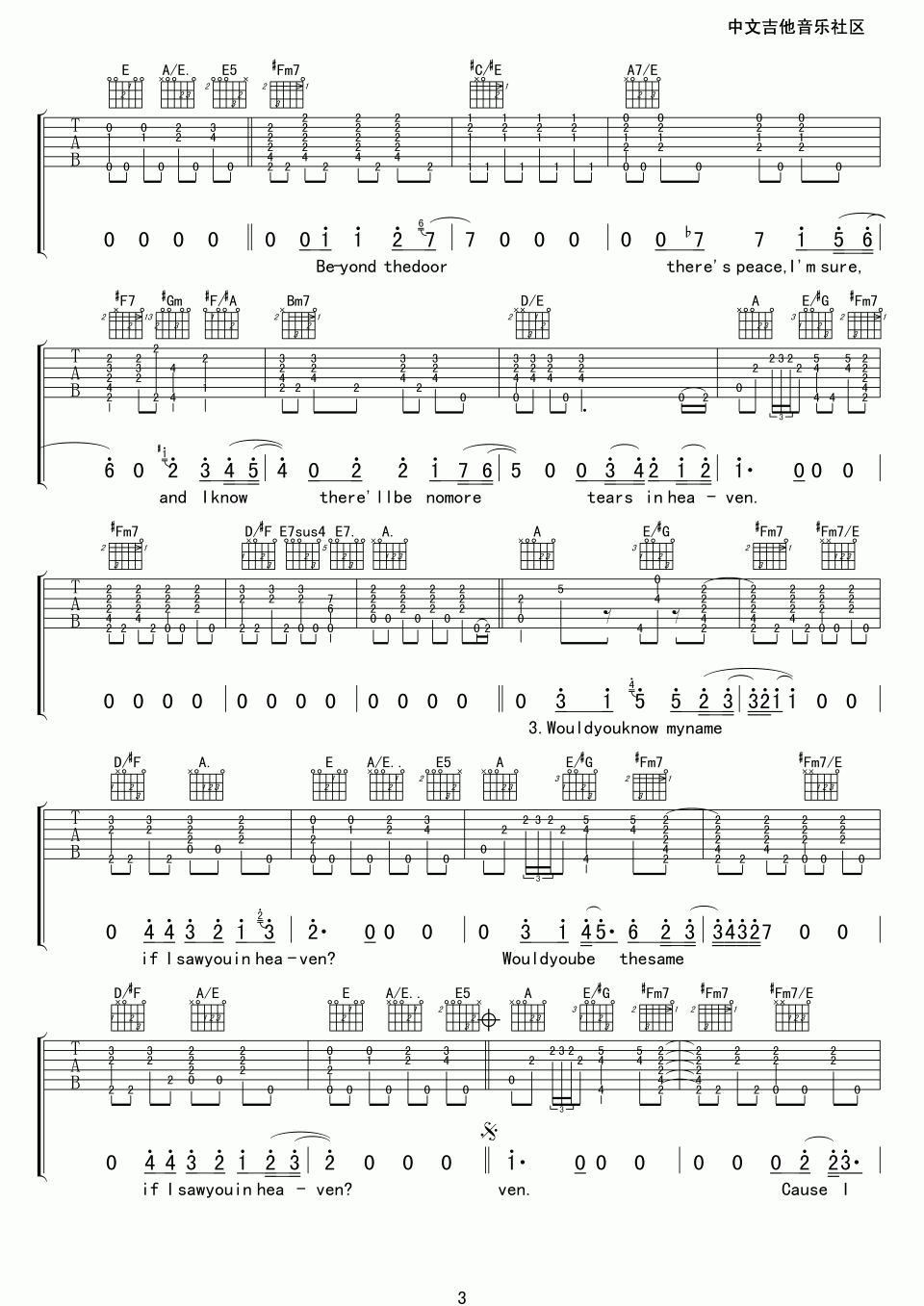 泪洒天堂tears_in_heaven吉他谱