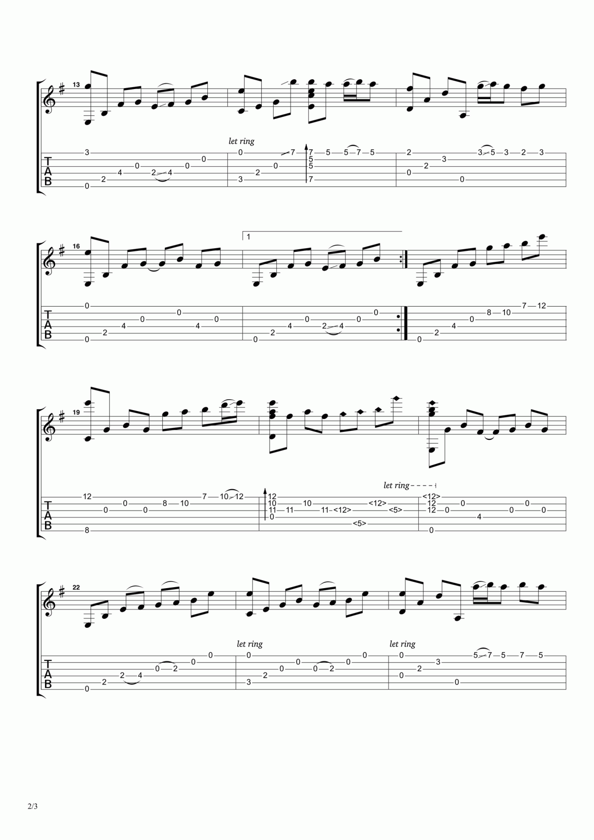 _夜的钢琴曲_5吉他谱_指弹高清谱_张紫宇编配制作