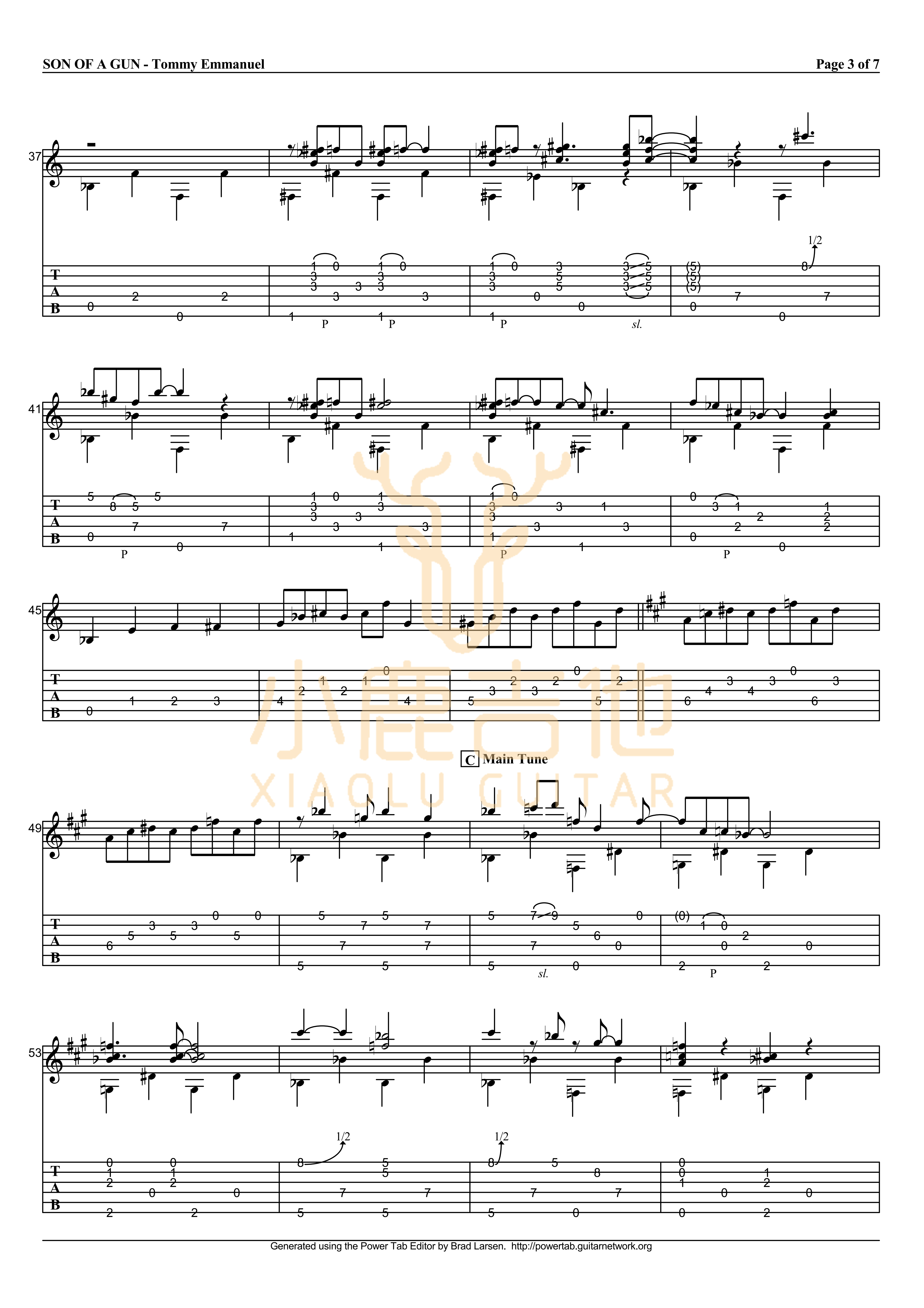 SON_OF_A_GUN_Tommy_Emmanuel指弹吉他谱(小鹿吉他)
