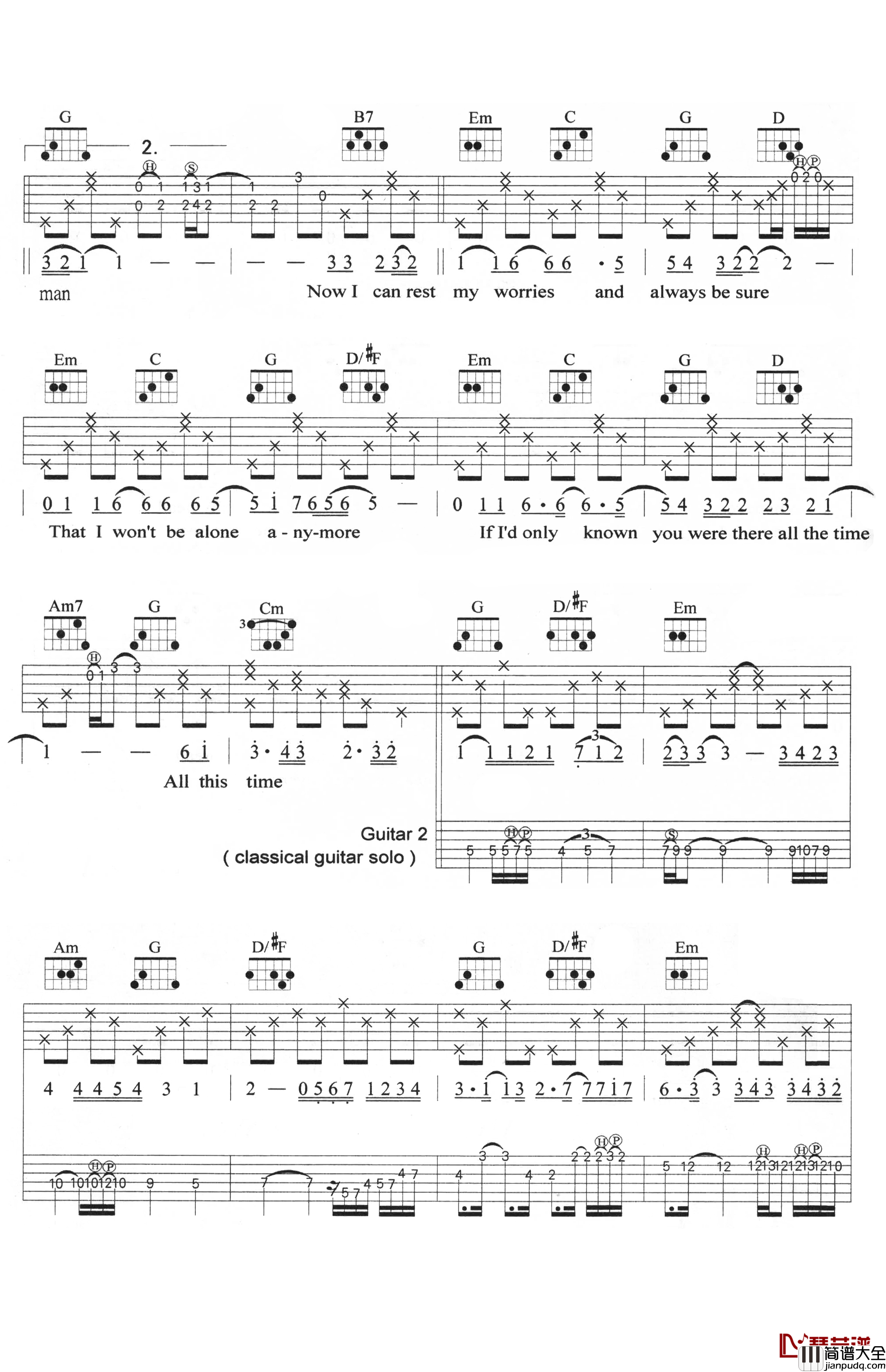 Now_And_Forever吉他谱_G调弹唱谱_Unplugged