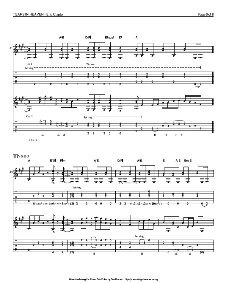 泪洒天堂指弹谱_原调六线谱_精选版_Eric_Clapton