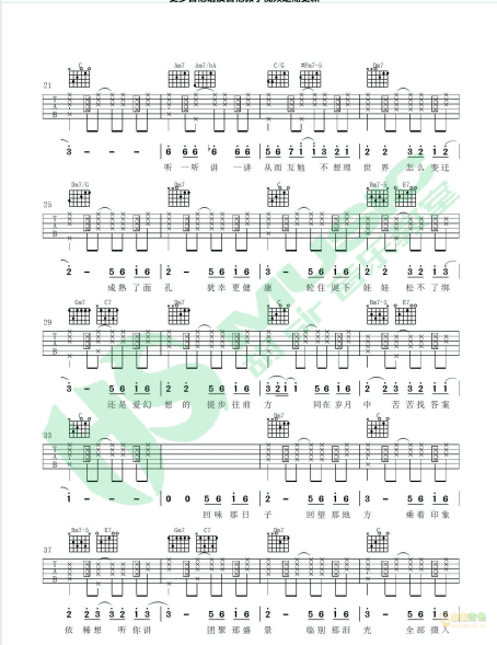 可一可再吉他谱_C调六线谱_胡sir音乐教室编配_陈奕迅