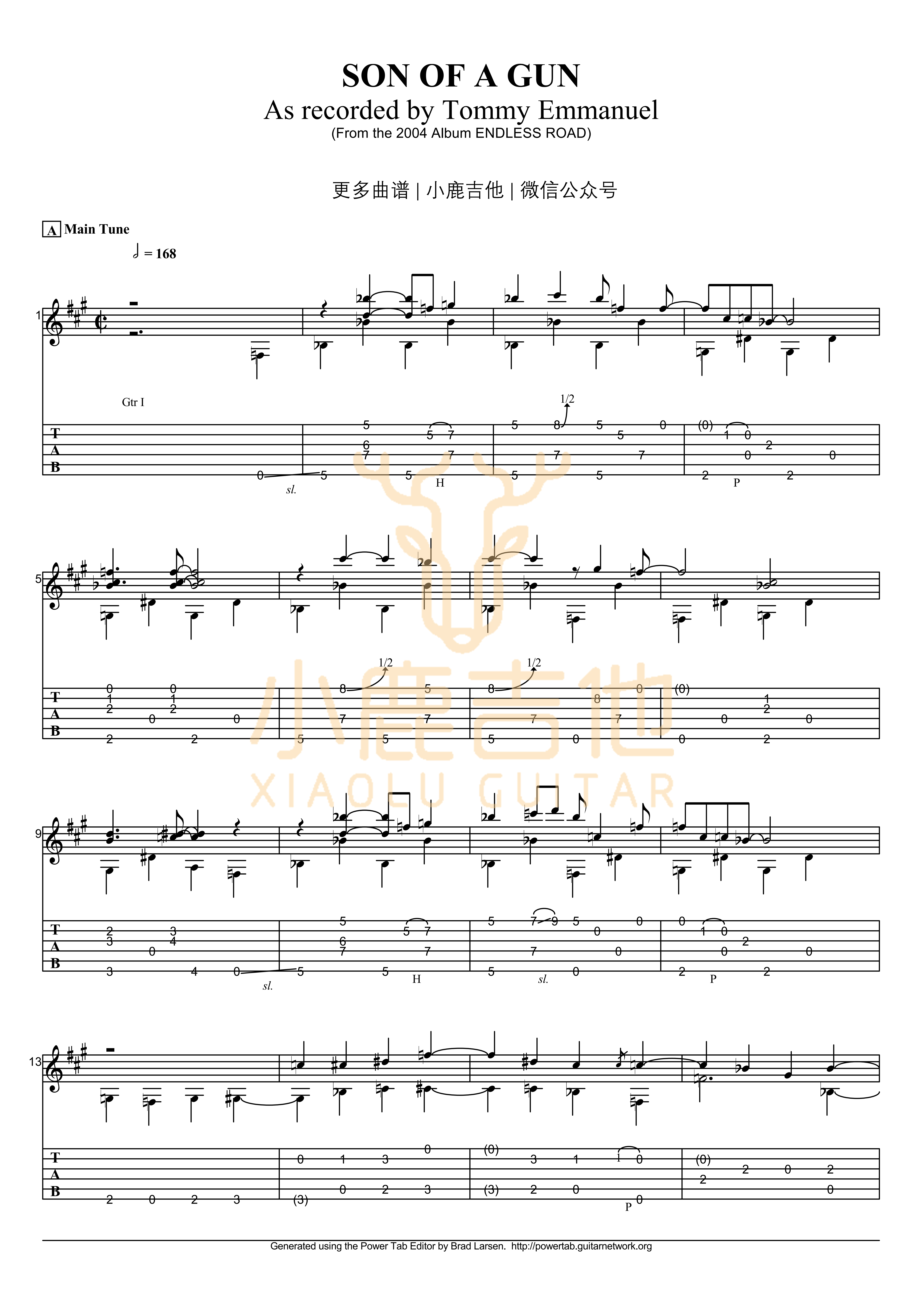 SON_OF_A_GUN_Tommy_Emmanuel指弹吉他谱(小鹿吉他)