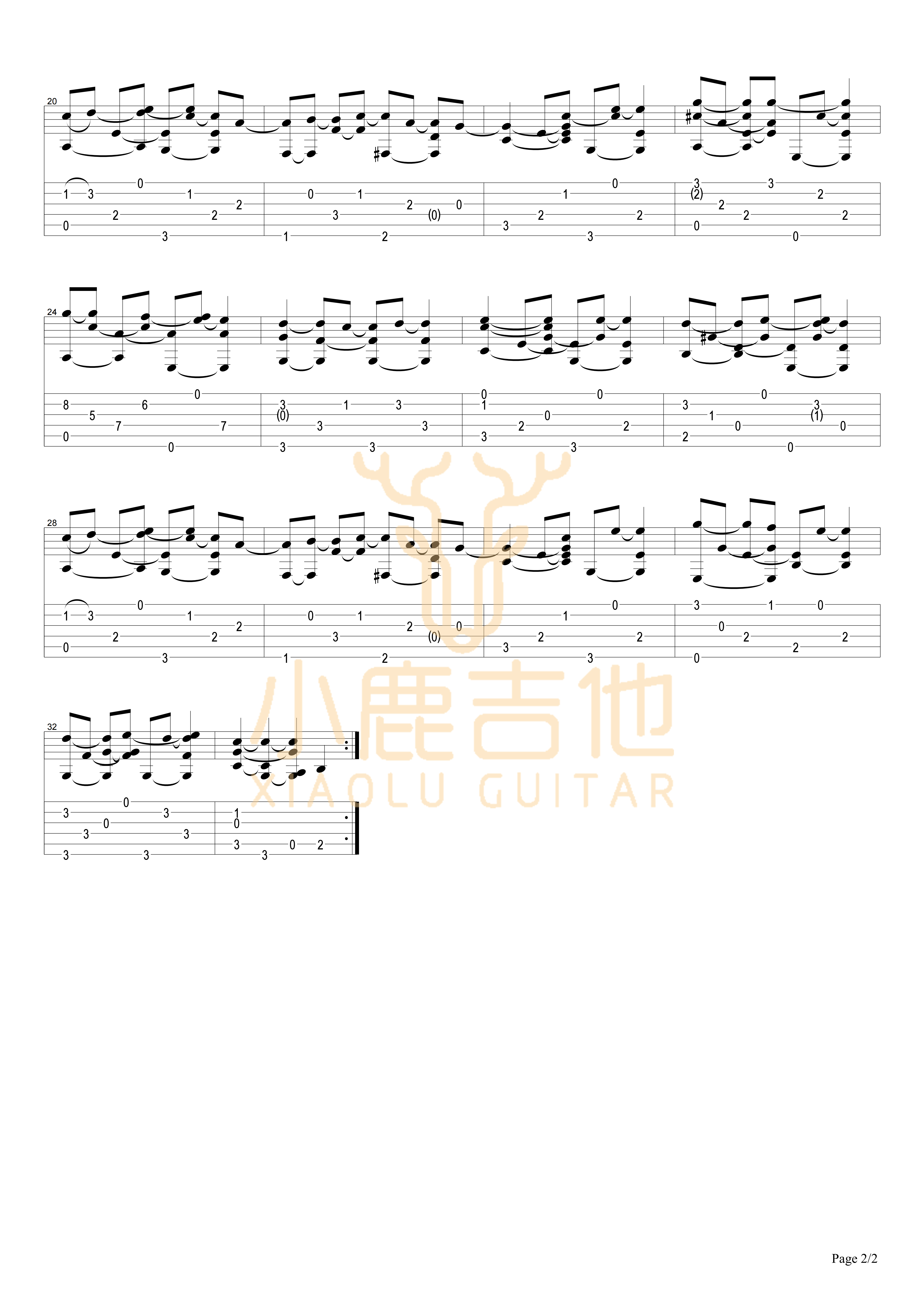 Waltzing_Matilda_Tommy_Emmanuel指弹吉他谱（小鹿吉他）