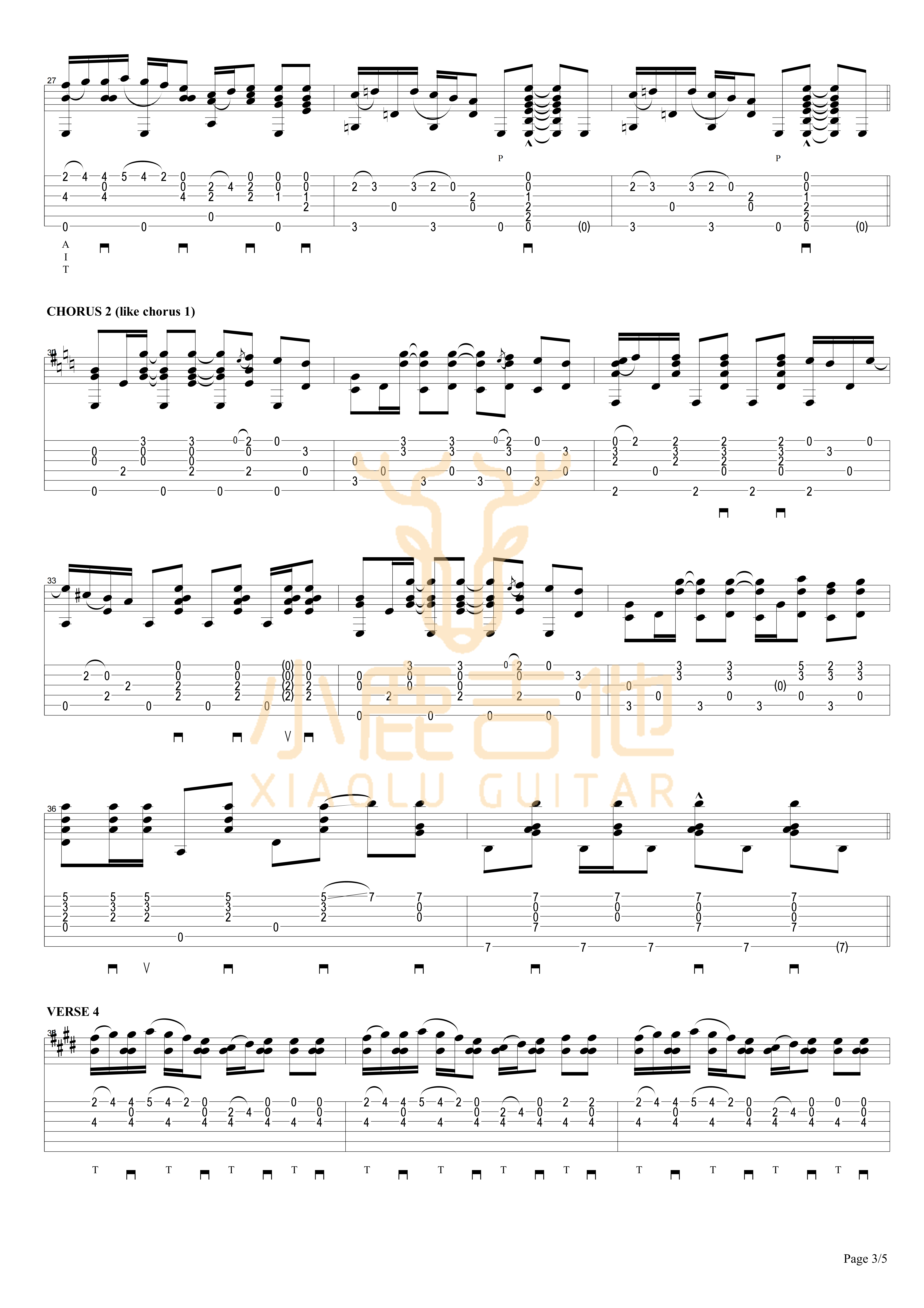 THE_JOLLY_SWAGMAN_Tommy_Emmanuel指弹吉他谱（小鹿吉他）
