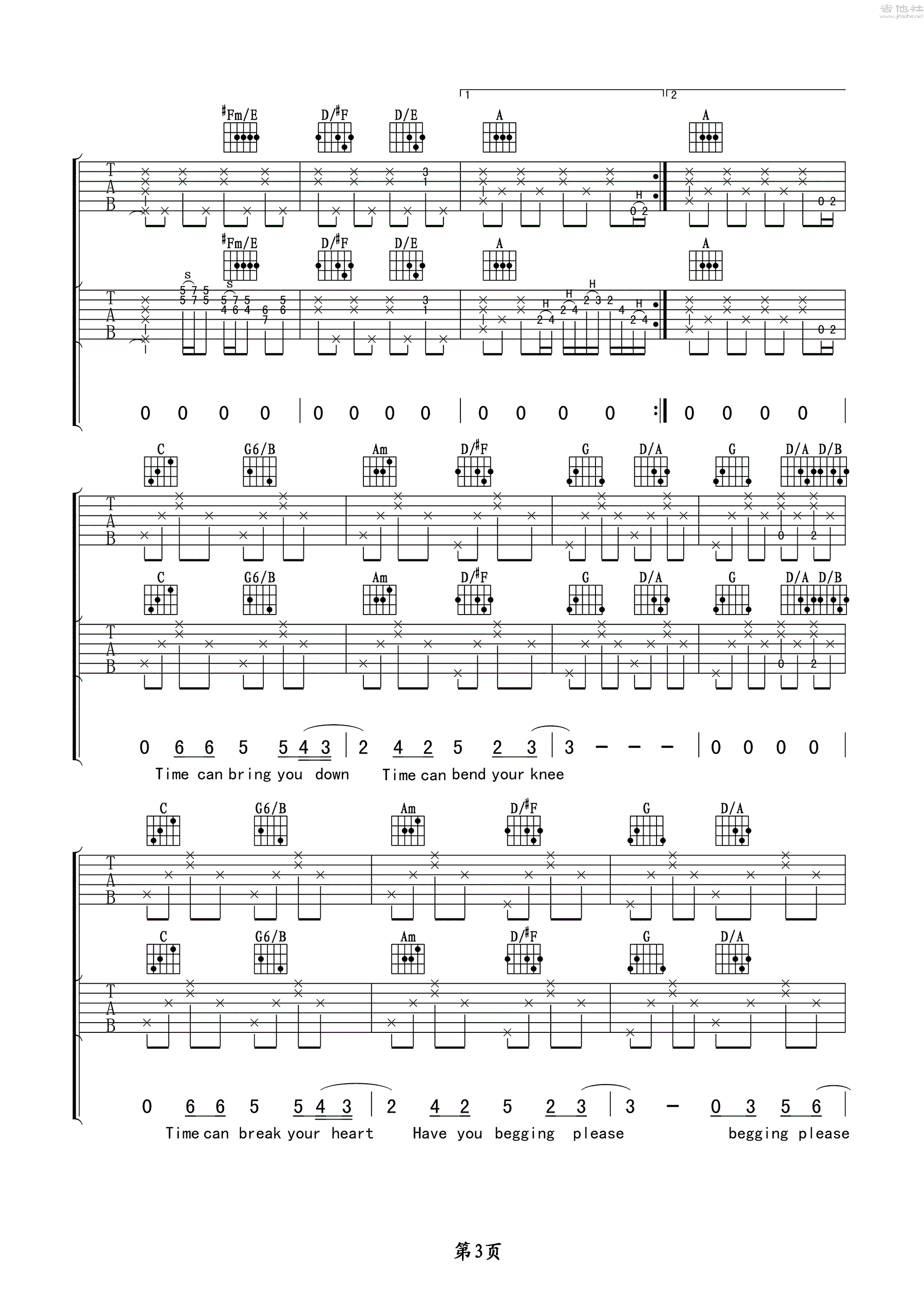 Tears_In_Heaven吉他谱_泪洒天堂六线谱_双吉他教学视频