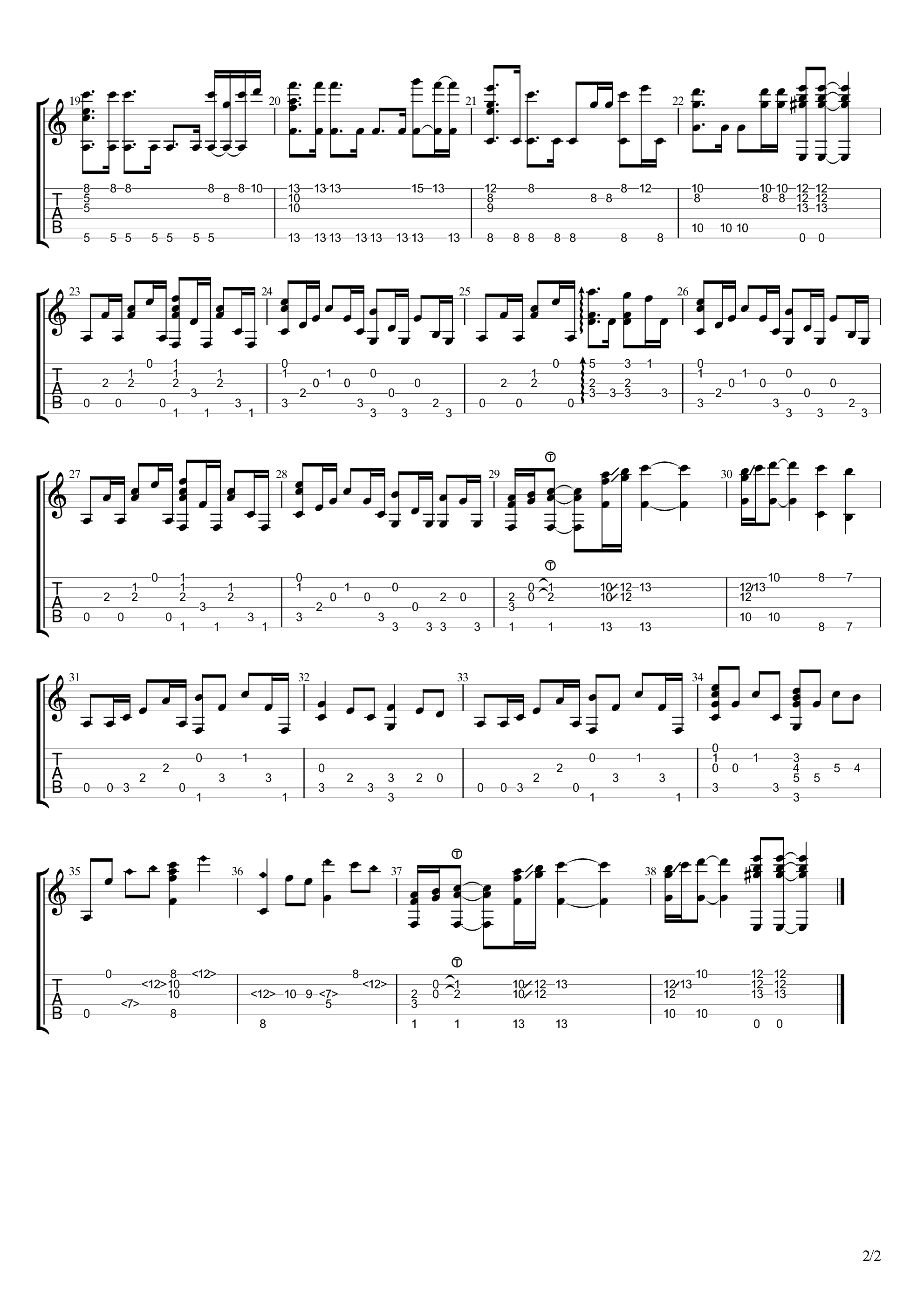 钢铁洪流进行曲指弹谱_原调六线谱_高清版_联合军乐团