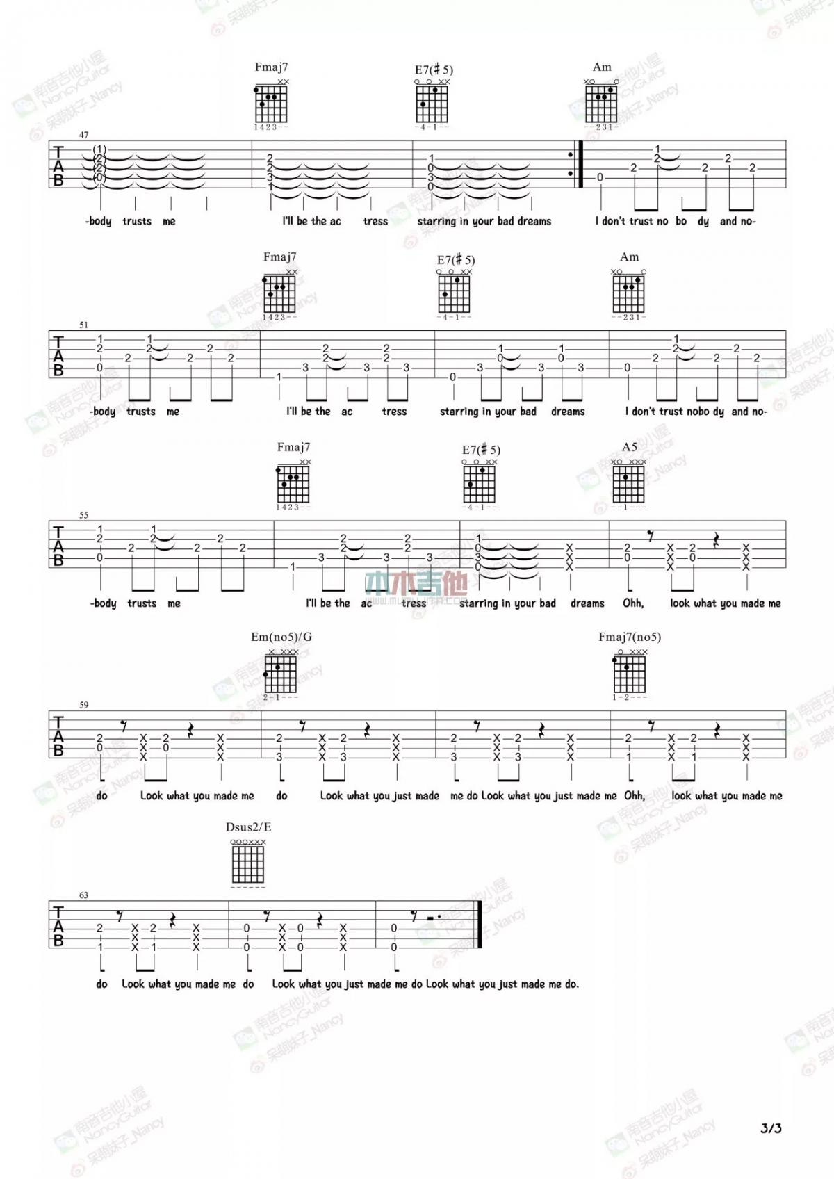 Look_What_You_Made_Me_Do_吉他谱_Taylor_Swift