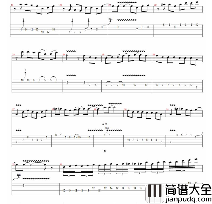 北京胡同指弹谱_原调六线谱_高清版_肖梦婷