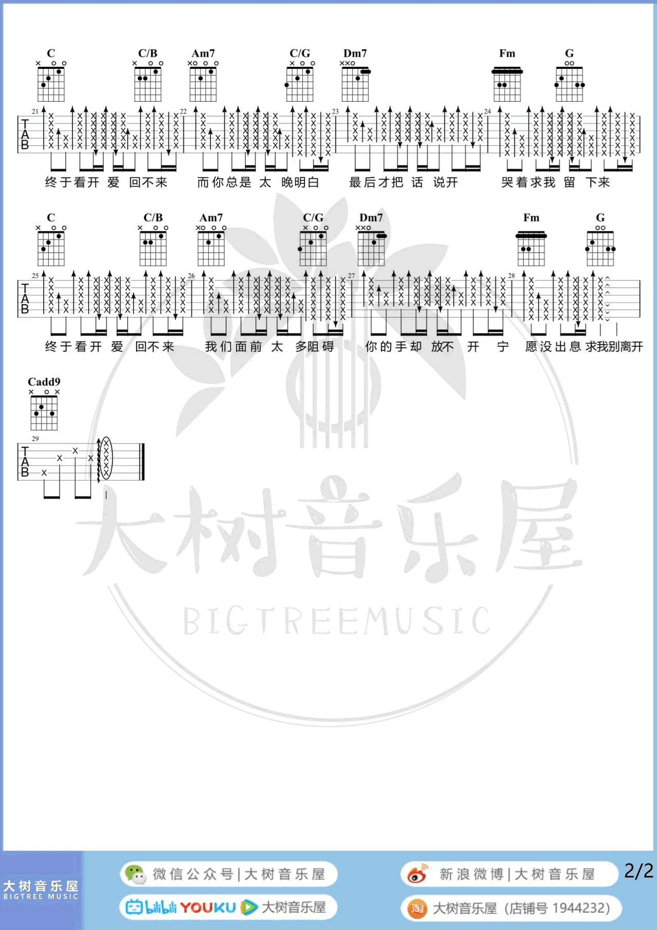 倒带吉他谱_周杰伦/蔡依林_C调_弹唱教学视频