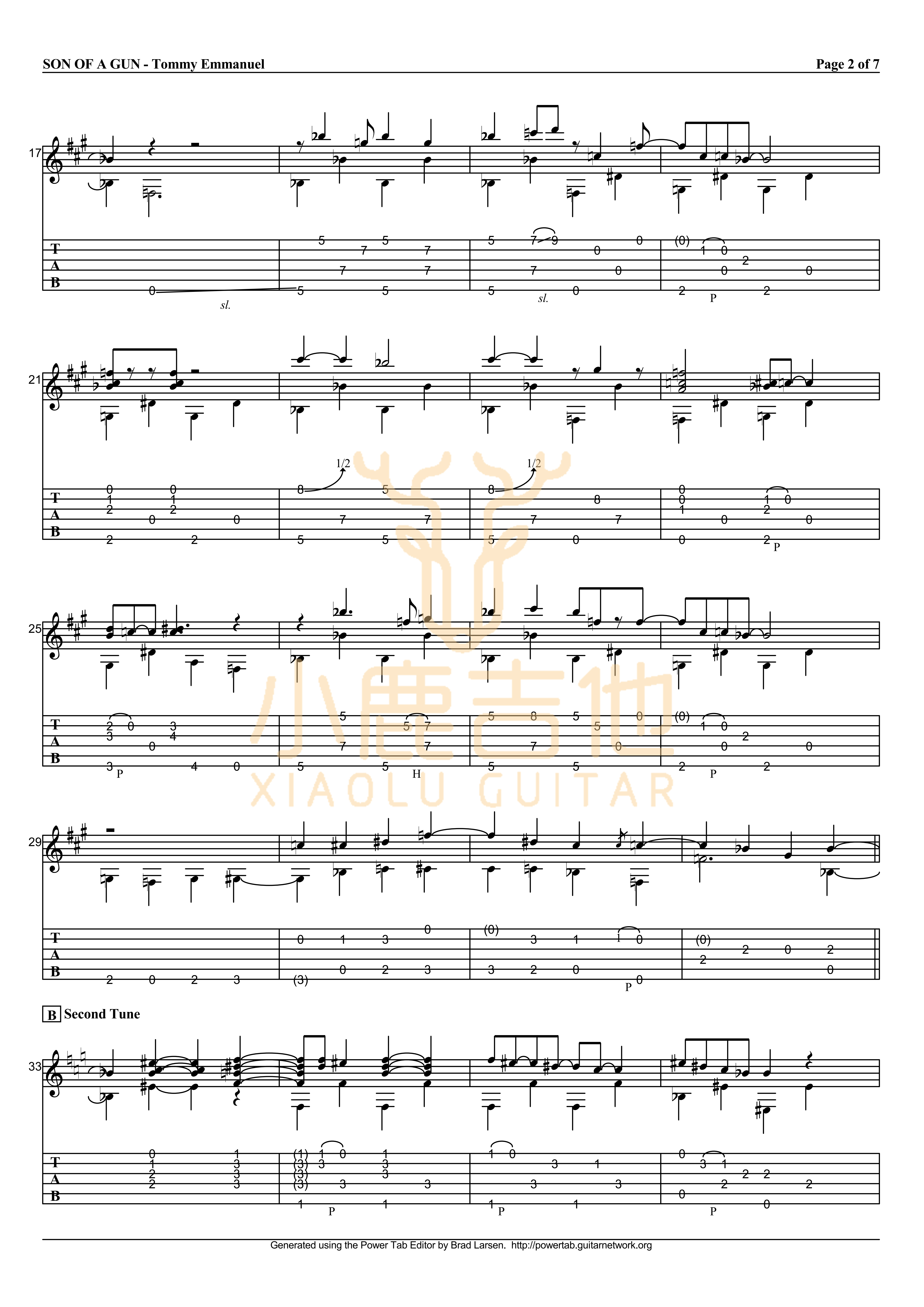 SON_OF_A_GUN_Tommy_Emmanuel指弹吉他谱(小鹿吉他)
