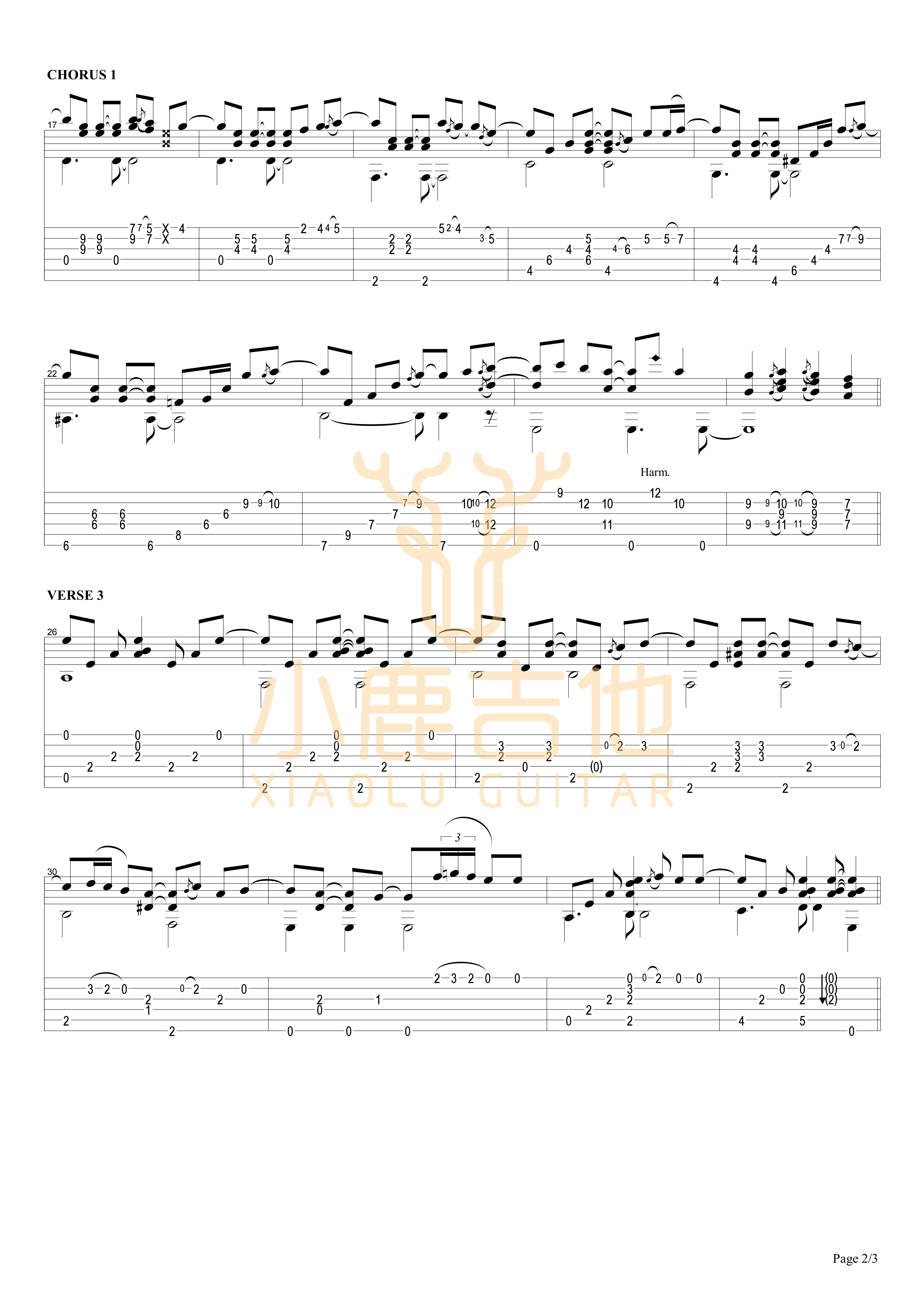 STAY_CLOSE_TO_ME_Tommy_Emmanuel指弹吉他谱（小鹿吉他）