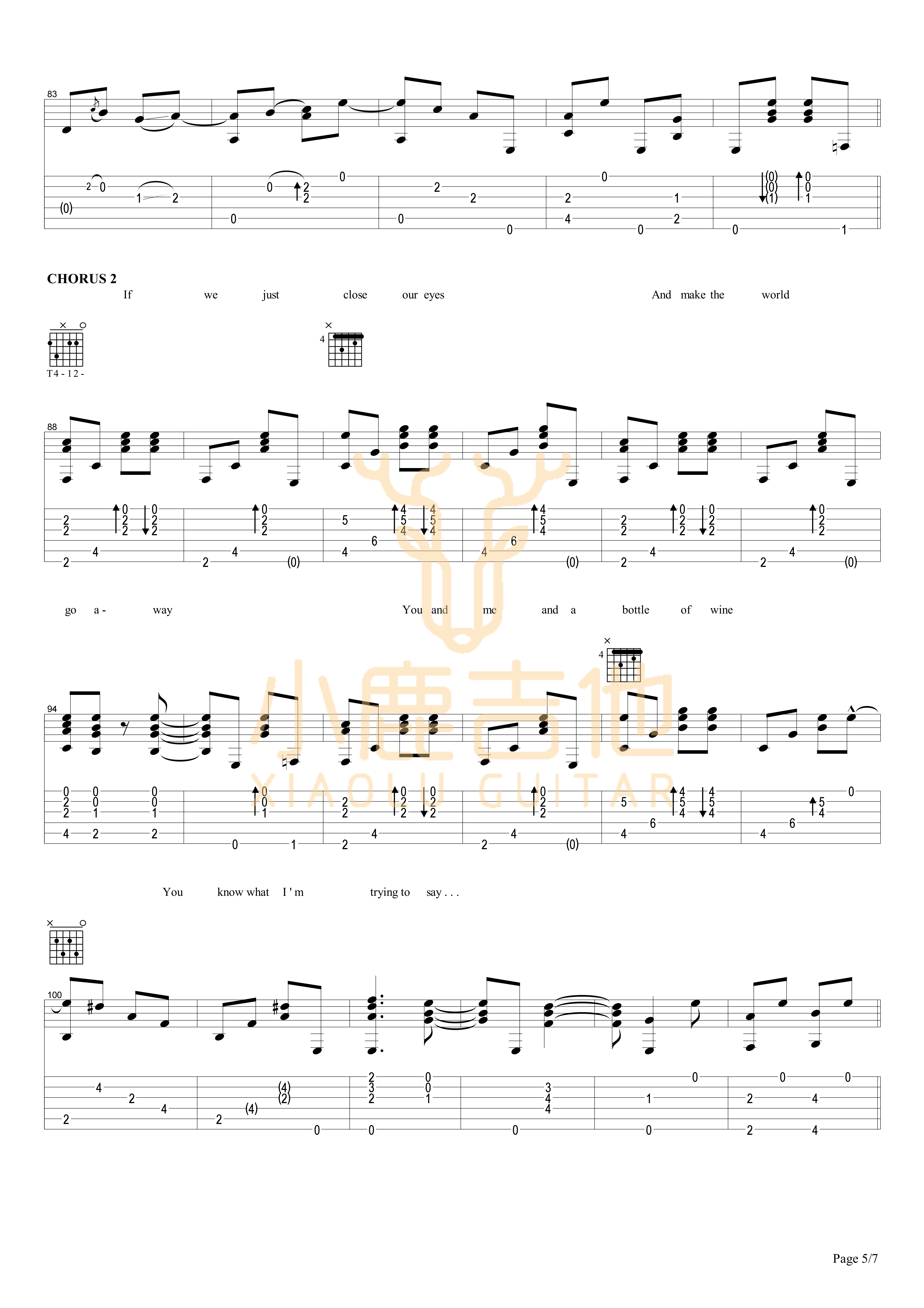 TOGETHER_ALONE_Tommy_Emmanuel指弹吉他谱（小鹿吉他）