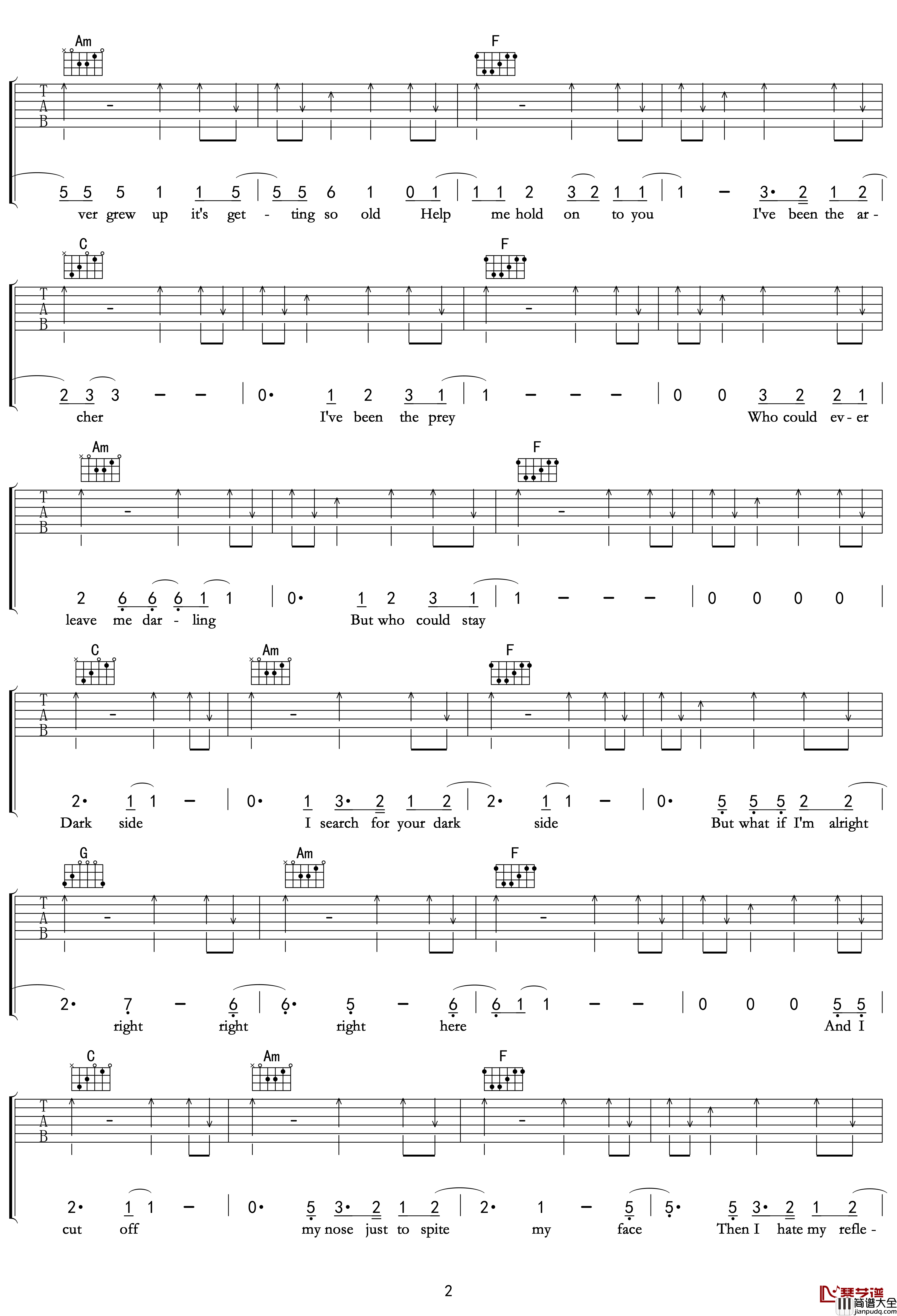 The_Archer吉他谱_C调_Taylor_Swift最新单曲【附示范音频】