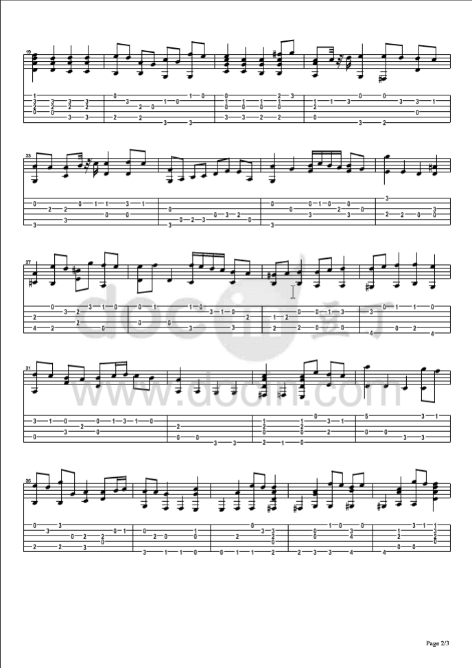 Air_On_A_G_String吉他指弹谱_六线谱_Bach