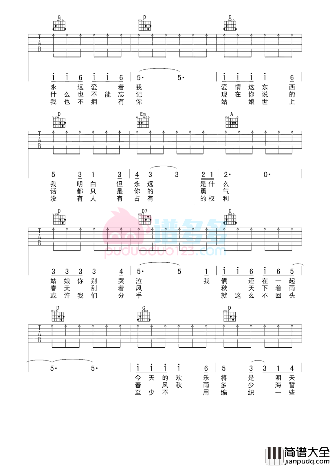 罗大佑_恋曲1980_吉他谱