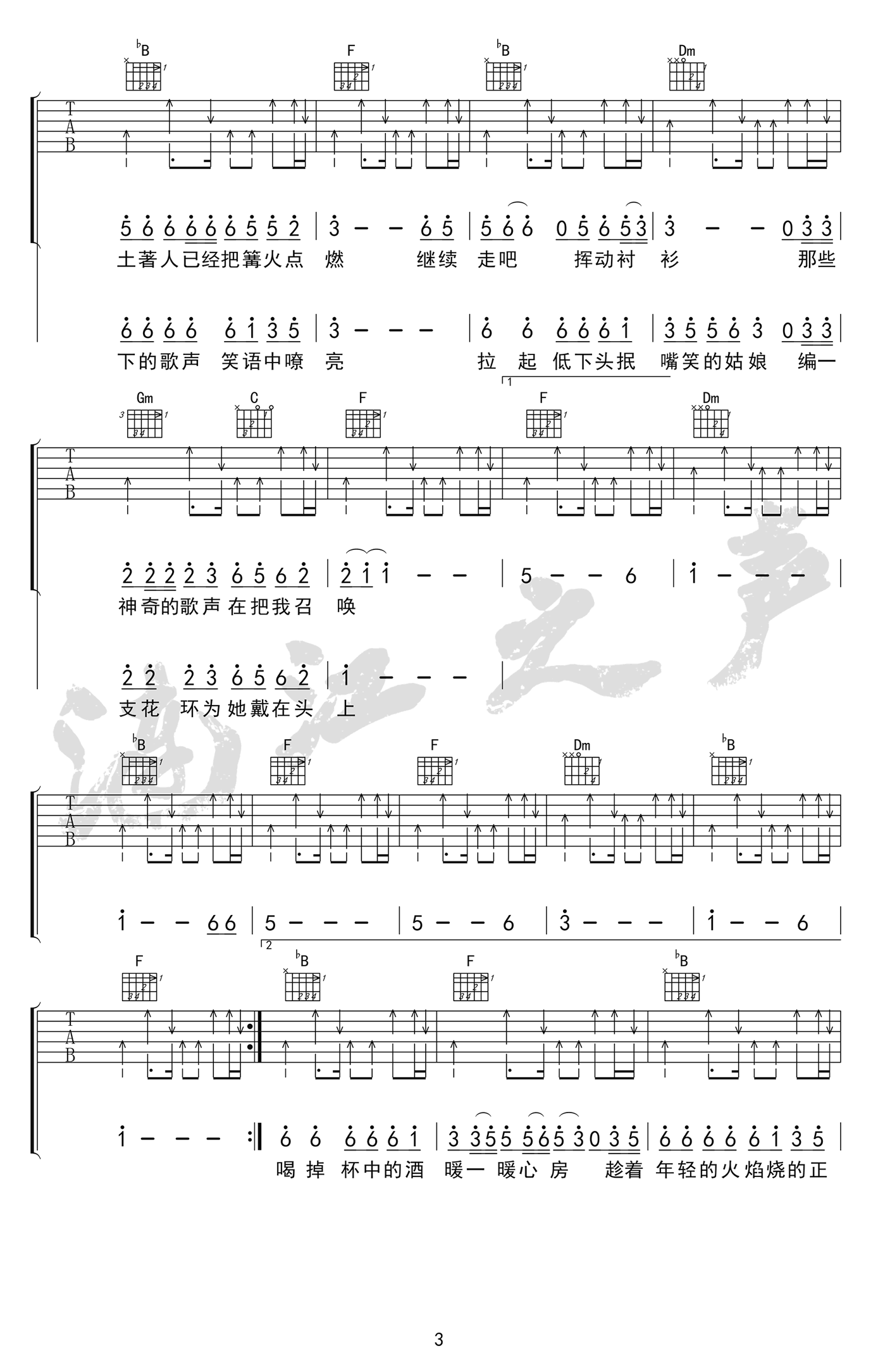 彩虹下面吉他谱_赵雷_弹唱谱_西虹市首富_电影推广曲