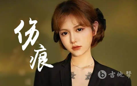 伤痕吉他谱_莫叫姐姐_C调原版_高清弹唱六线谱