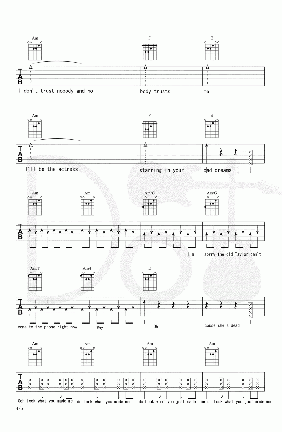 Look_What_You_Made_Me_Do吉他谱_弹唱六线谱_Taylor_Swift
