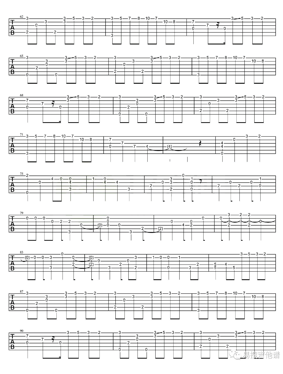 River_Flows_In_You指弹谱_郑成河_吉他独奏谱