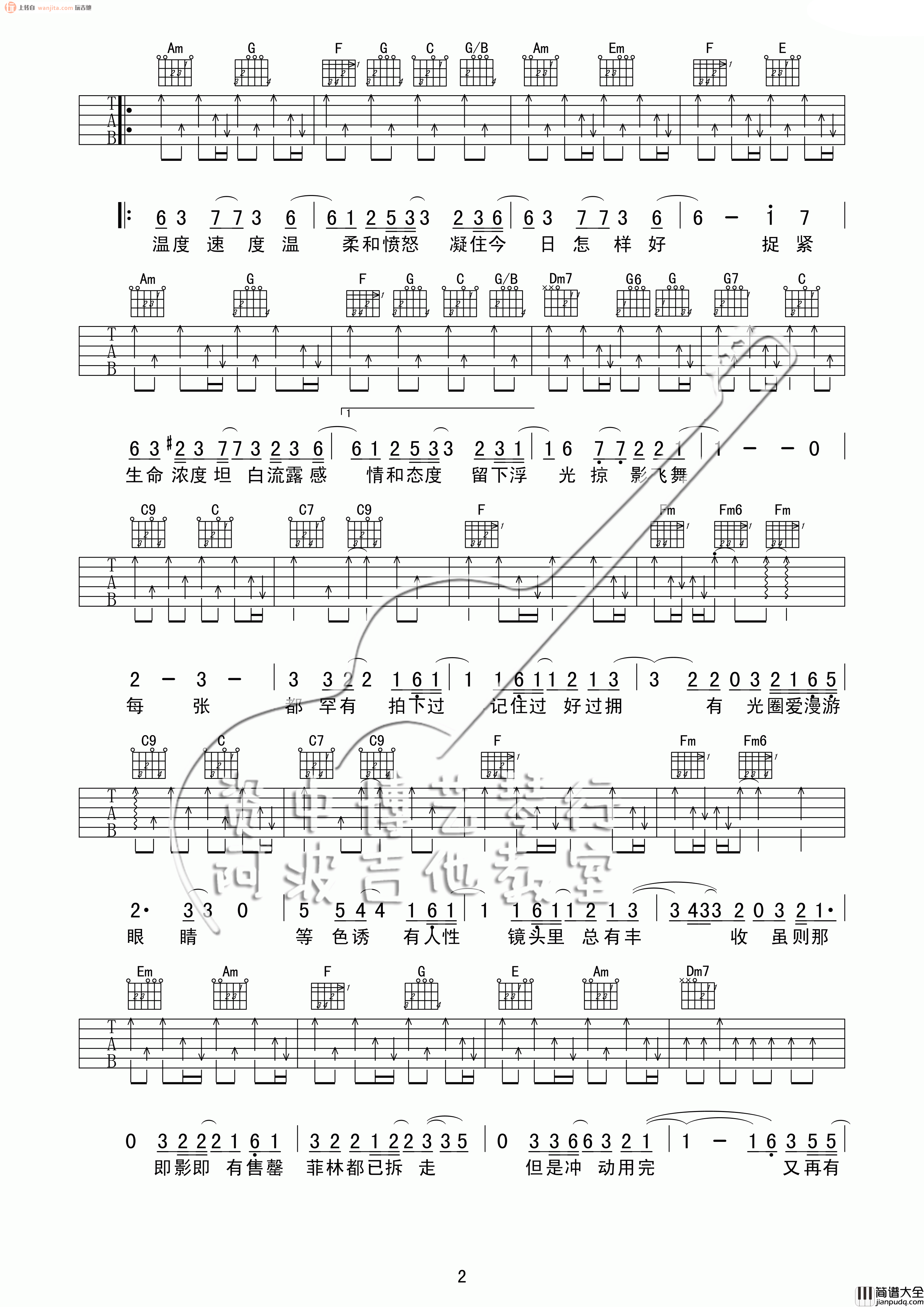 沙龙吉他谱_陈奕迅__沙龙_C调原版六线谱_吉他弹唱谱