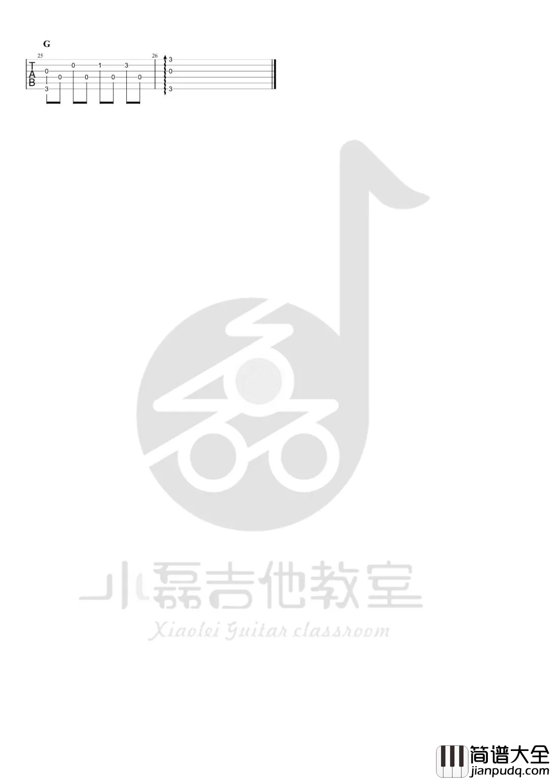 爱尔兰画眉吉他谱_指弹六线谱_附演示教学