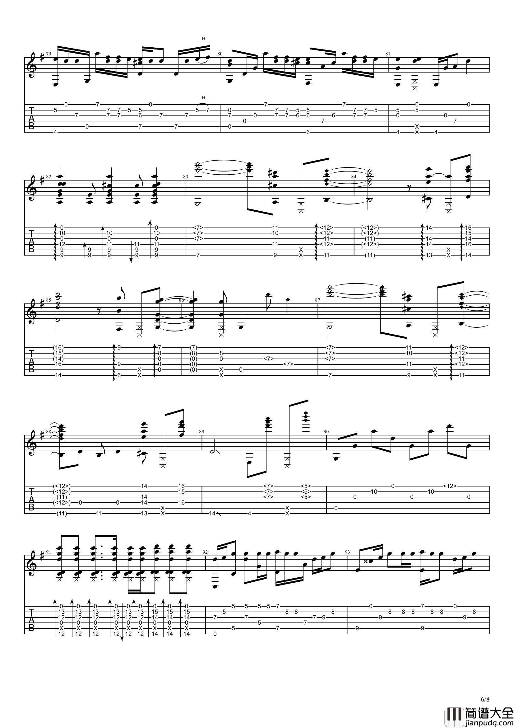 你的名字指弹谱_C调六线谱_音乐之家编配_Radwimps