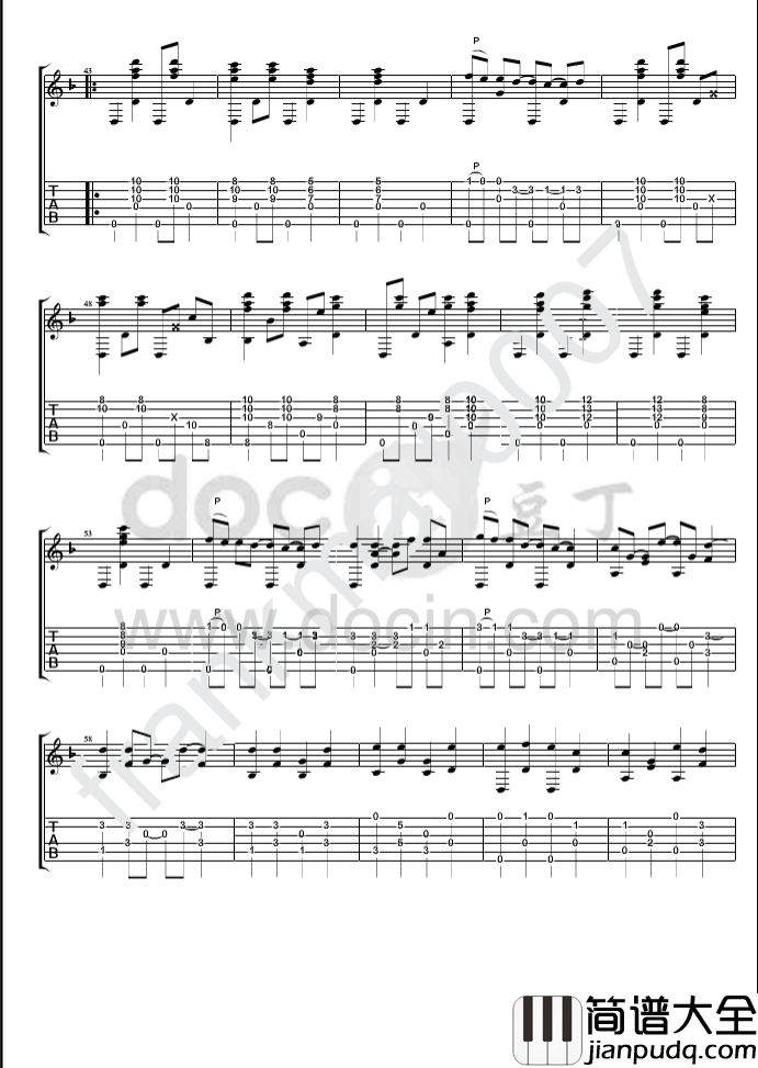 common_ground吉他指弹谱_精选原版_豆丁网编配_Andy_McKee