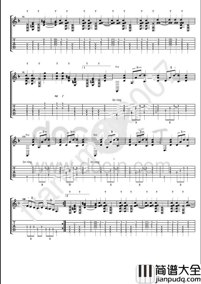 common_ground吉他指弹谱_精选原版_豆丁网编配_Andy_McKee