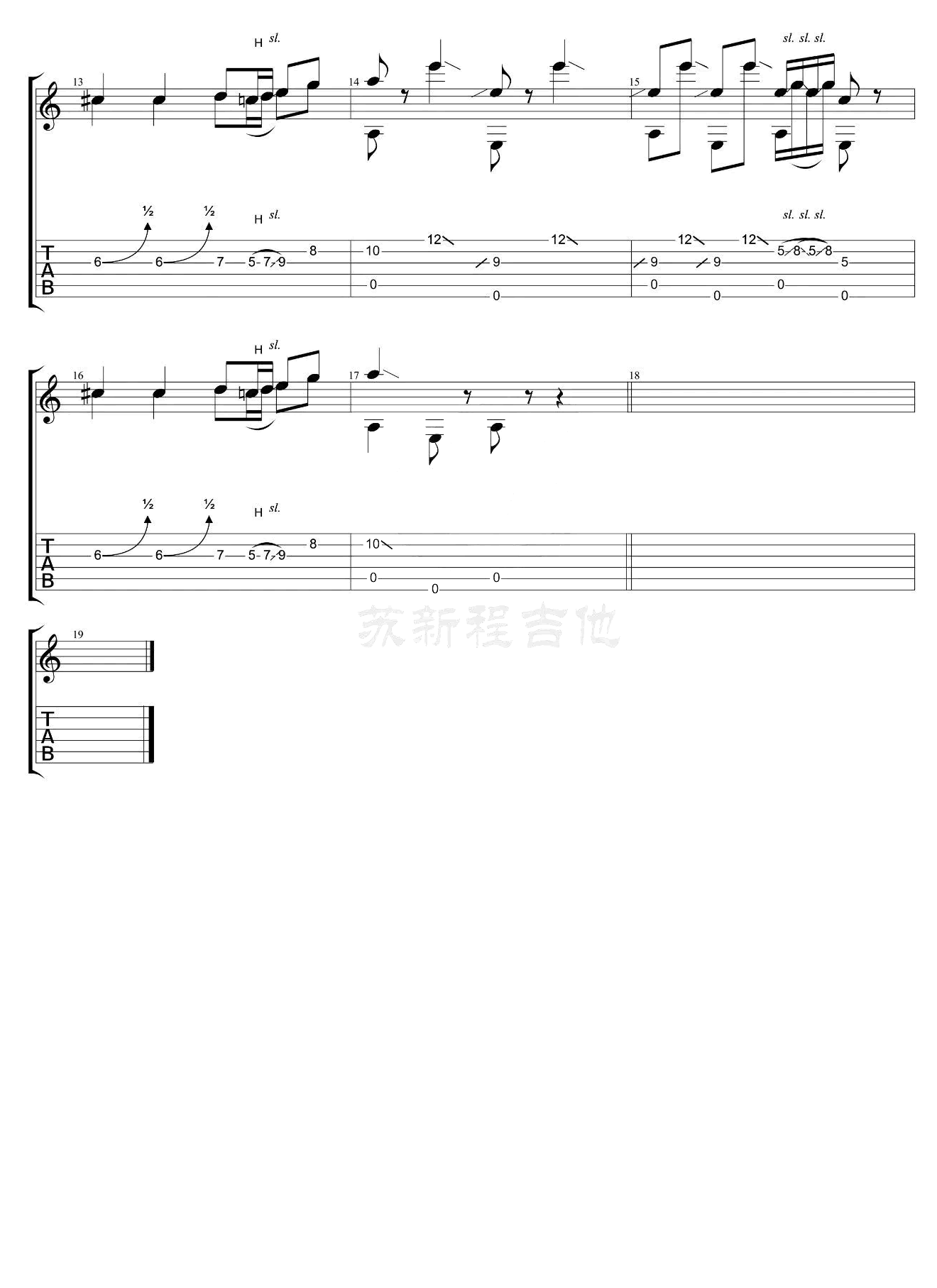 猪八戒背媳妇指弹谱_吉他独奏演示/教学_指弹吉他谱