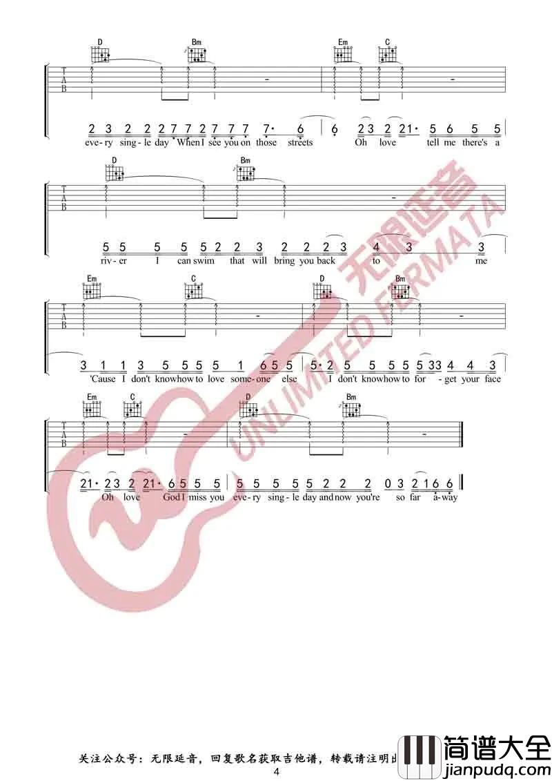 So_Far_Away吉他谱_Martin_Garrix/David_Guetta_G调弹唱六线谱