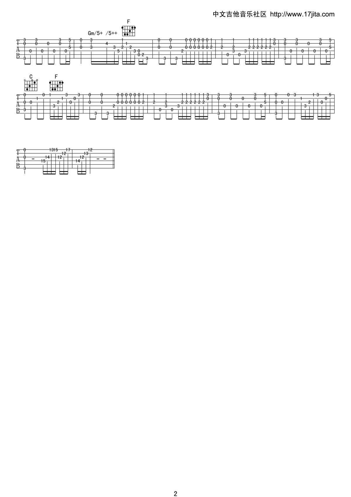 古典吉他名曲_水边的阿狄丽娜吉他谱
